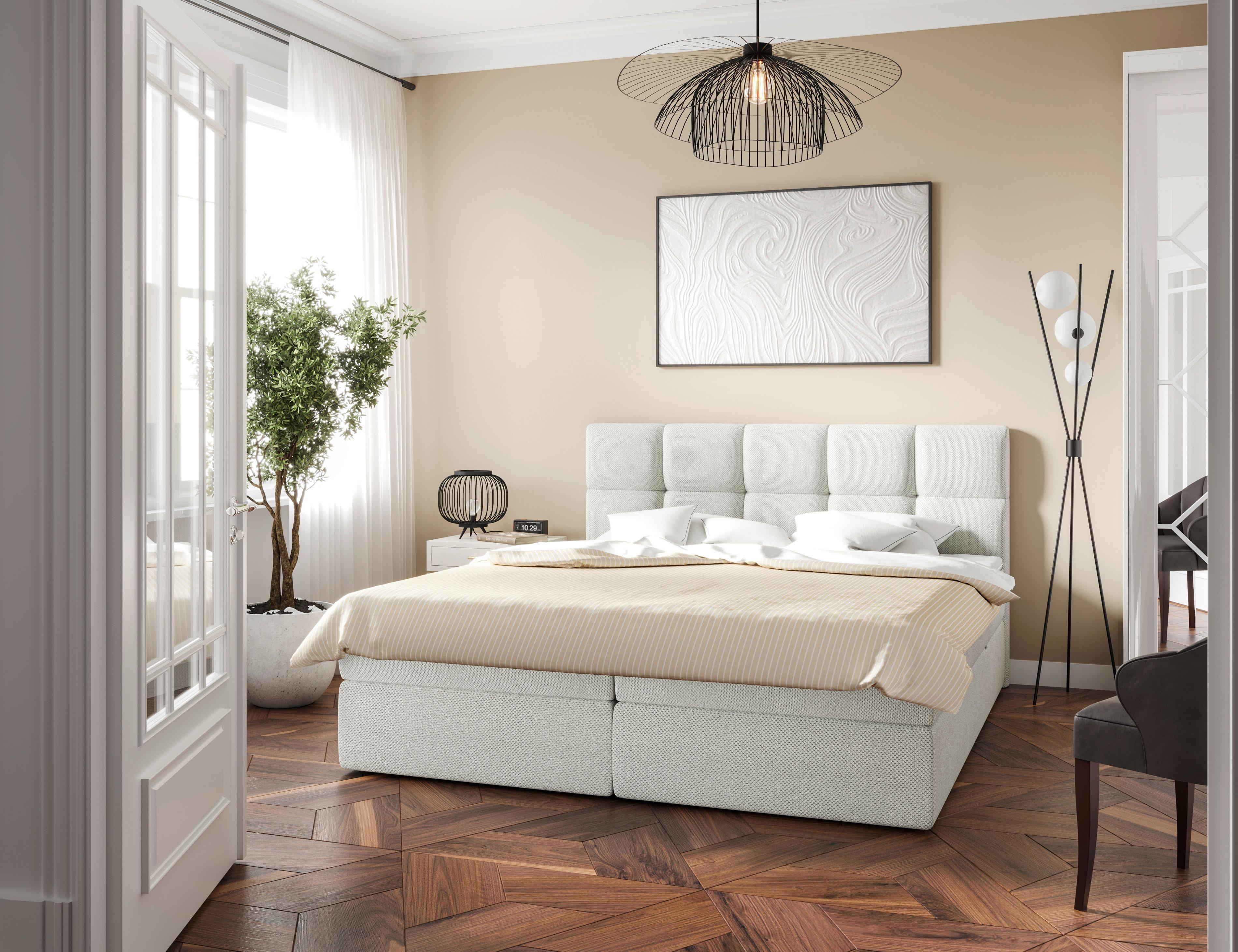 Boxbett Lorie Ii - Schwarz/Weiß, MODERN, Holz/Holzwerkstoff (200/220cm) - MID.YOU