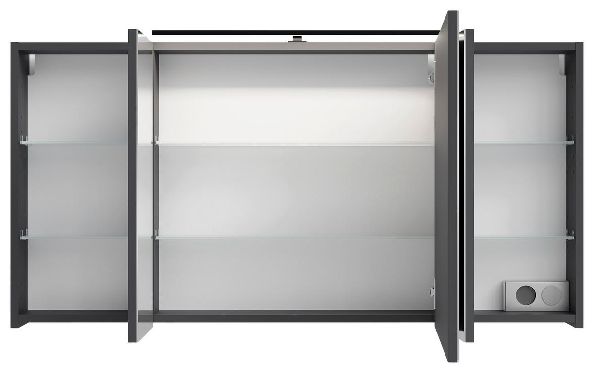 Spiegelschrank Spree Anthrazit B: 120 cm - Anthrazit, MODERN, Glas/Holzwerkstoff (120/60/20cm) - MID.YOU