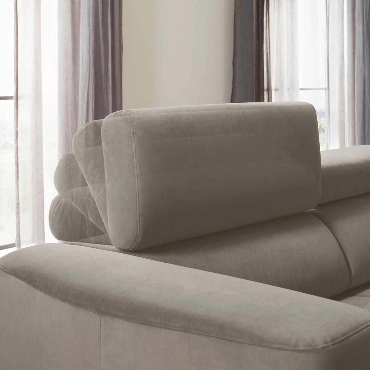 Rohová sedačka EMMA, pravá, béžová,op.hl.,USB,el.výsuv - černá/béžová, Moderní, textil (301/210cm) - Premium Living