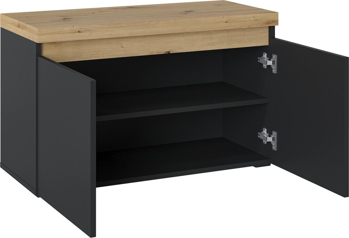 Sitzbank Pepe Artisan Eiche B: 85 cm - Anthrazit/Eiche Artisan, Trend, Holzwerkstoff (85/52/37cm)