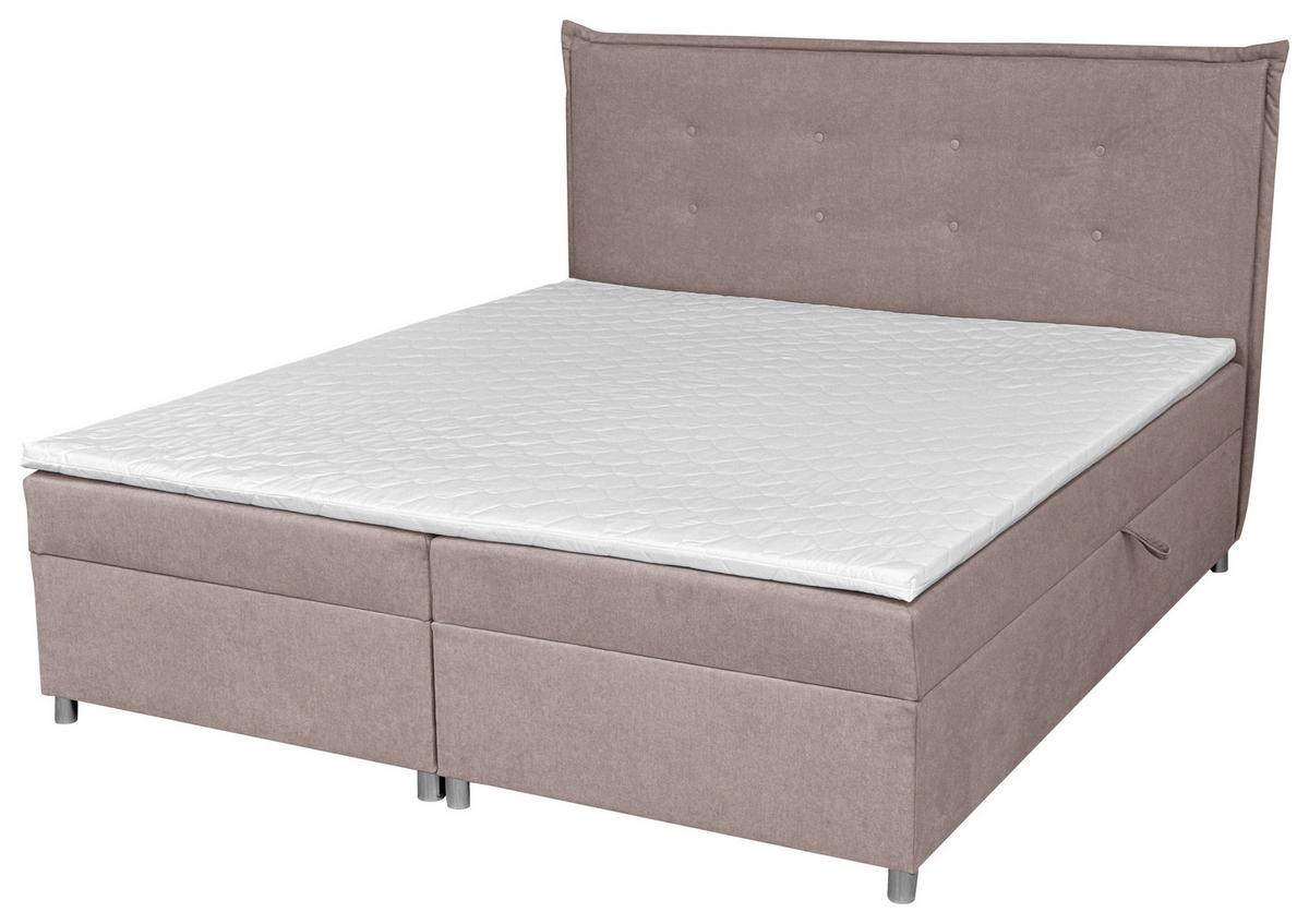 Boxbett Levie Mit Bettkasten Dunkelgrau 180x200 Cm - Dunkelgrau/Silberfarben, Basics, Textil (180/200cm) - MID.YOU