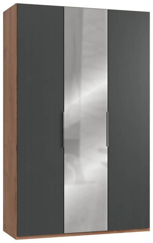 Drehtürenschrank B: 150 Cm Level Graphit-/eichefarben - Eichefarben/Graphitfarben, MODERN, Holzwerkstoff (150/236/58cm) - MID.YOU