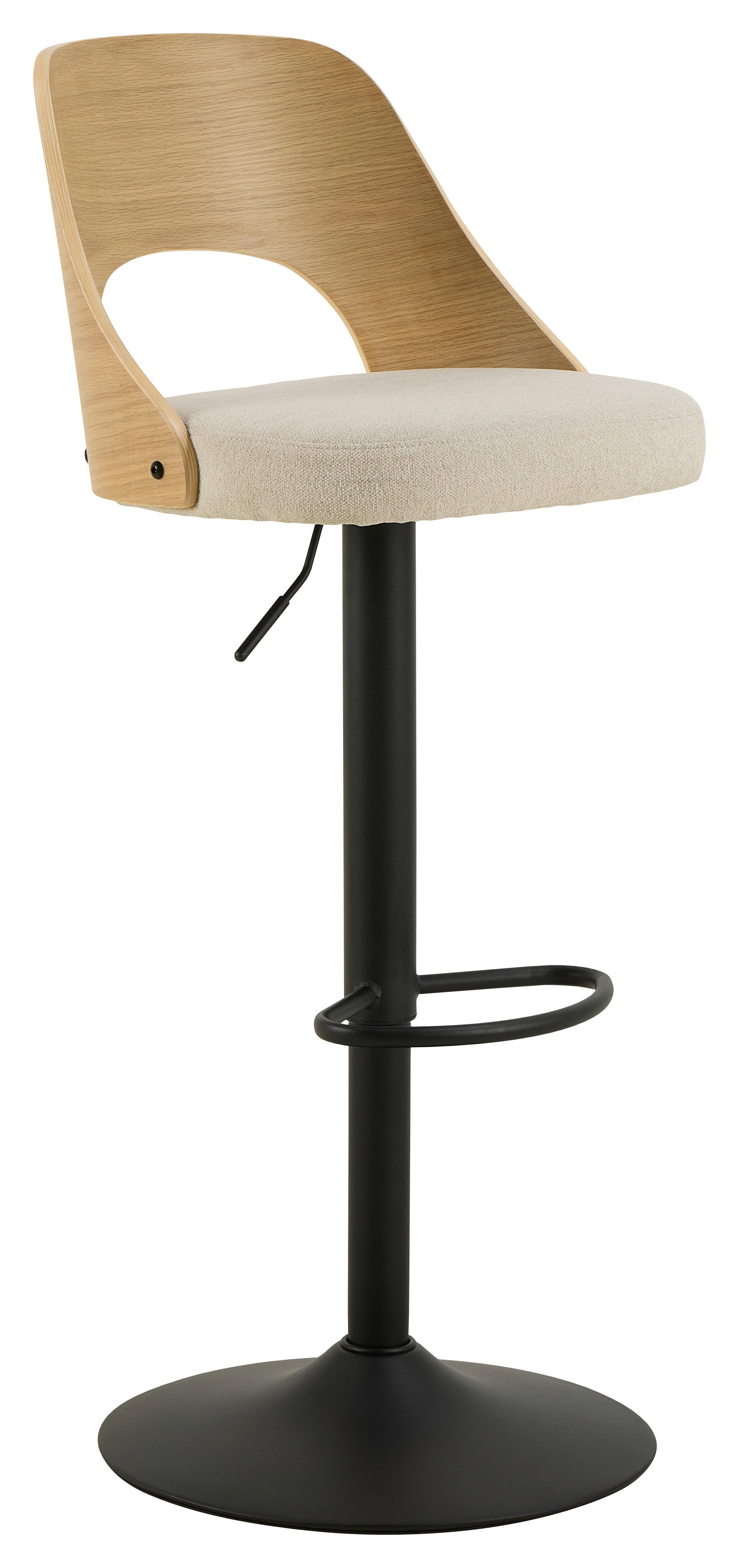 Barová židle LUCY - černá/béžová, Moderní, kov/kompozitní dřevo (47/113/50,5cm) - MID.YOU