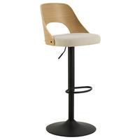 Barová židle LUCY - černá/béžová, Moderní, kov/kompozitní dřevo (47/113/50,5cm) - MID.YOU