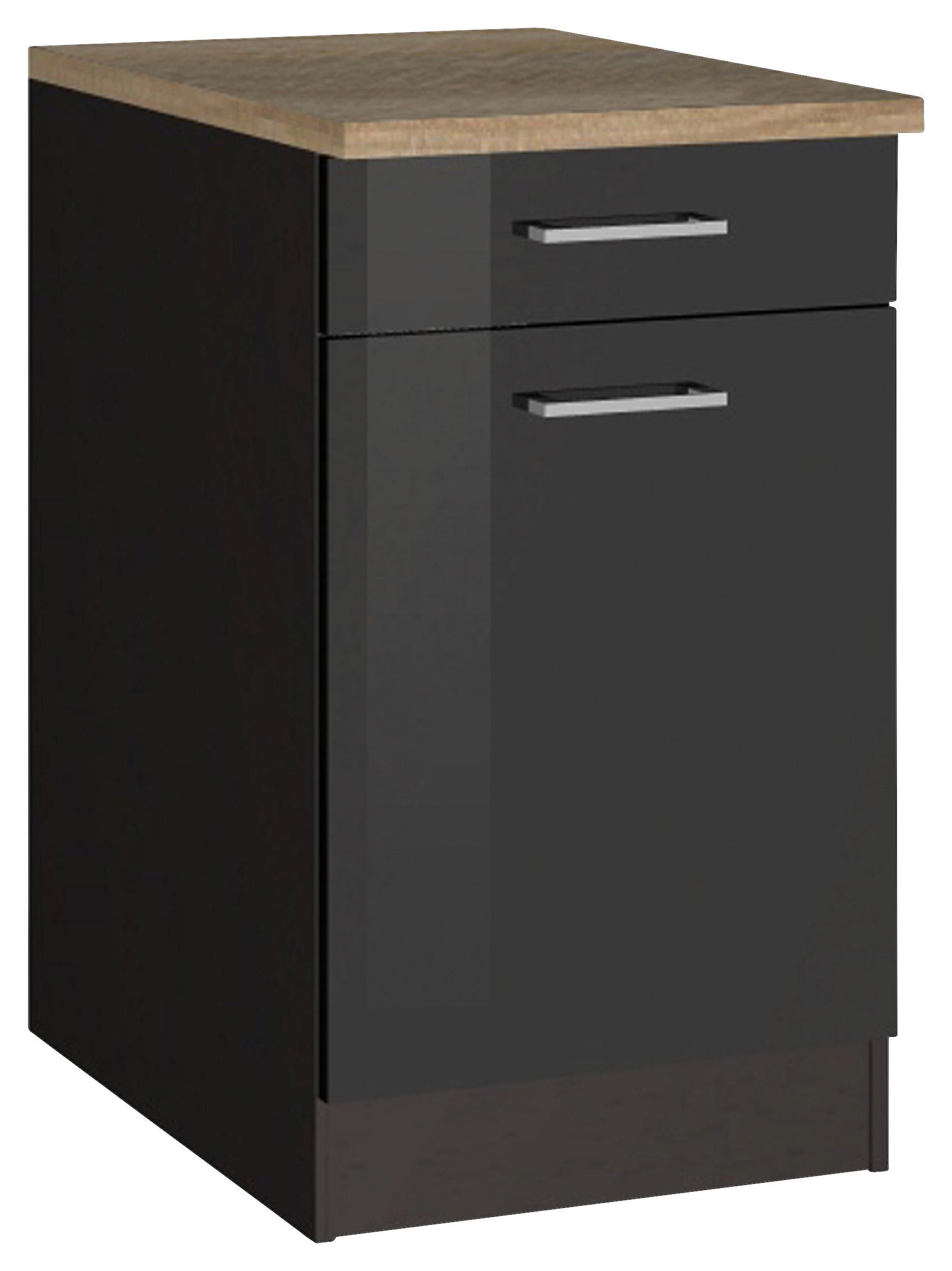 Küchenunterschrank Mailand Graphitfarben B: 50 Cm - Graphitfarben/Sonoma Eiche, MODERN, Holzwerkstoff (50/85/60cm) - Held