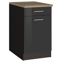 Küchenunterschrank Mailand Graphitfarben B: 50 Cm - Graphitfarben/Sonoma Eiche, MODERN, Holzwerkstoff (50/85/60cm) - Held