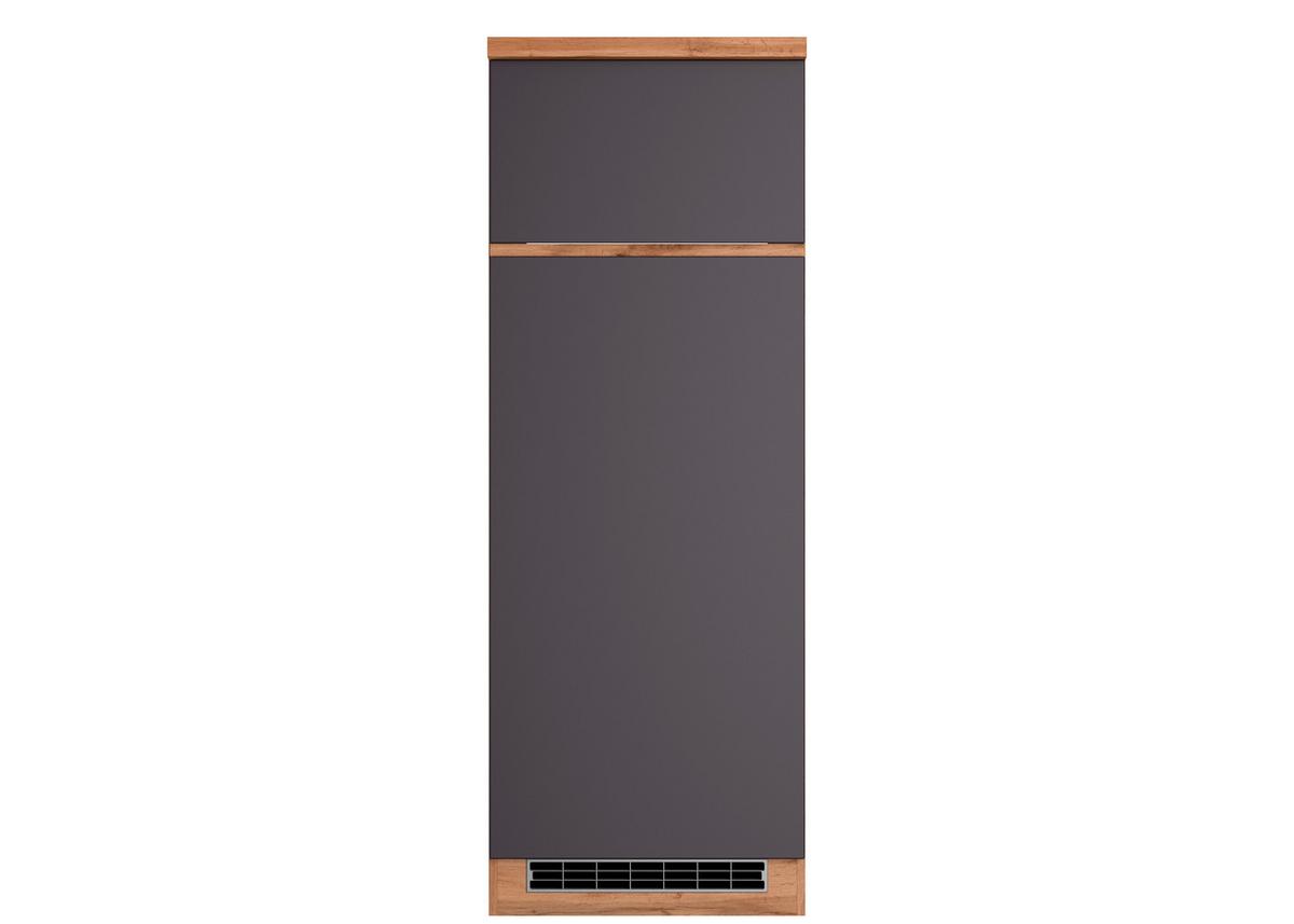 Kühlschrank-umbauschrank Turin 60 Cm Grau/wotaneiche Dekor - Eiche Wotan/Grau, Design, Holzwerkstoff (60/166/60cm) - Held