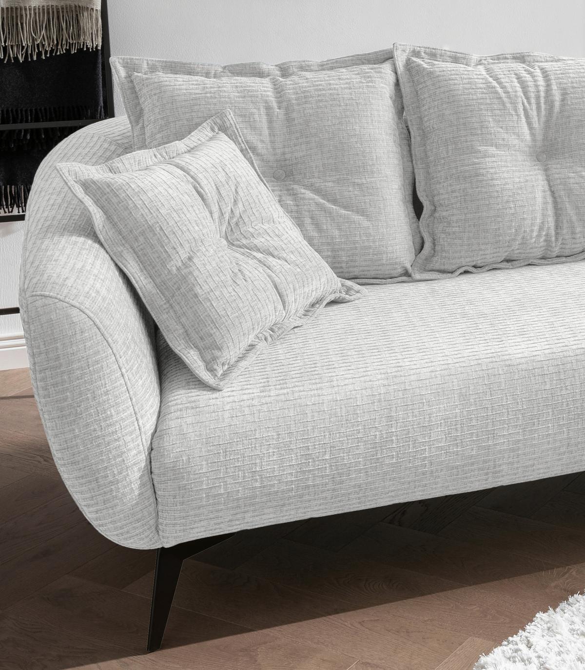 Ecksofa Baggio Weiß S: 277x162 cm - Schwarz/Weiß, MODERN, Textil (277/162cm) - Livetastic