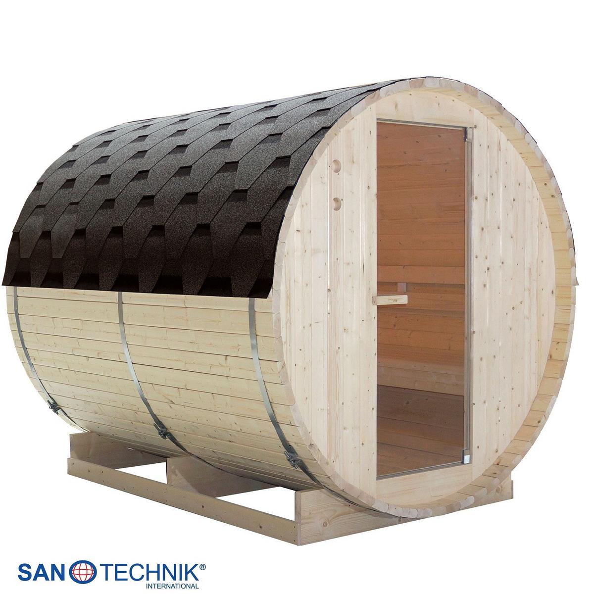 SAUNAFASS Tromsö Fichtefarben B: 220 cm - Fichtefarben, KONVENTIONELL, Glas/Holz (189/220/191,5cm) - Sanotechnik