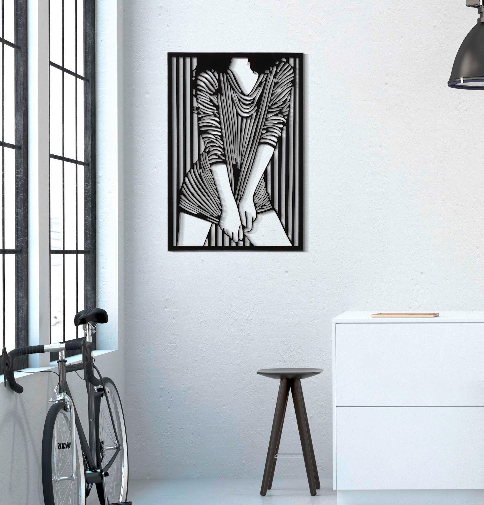 Wanddeko Fashionable Schwarz, Weiß B: 40 Cm - Schwarz, Basics, Metall (40/60/1.3cm)