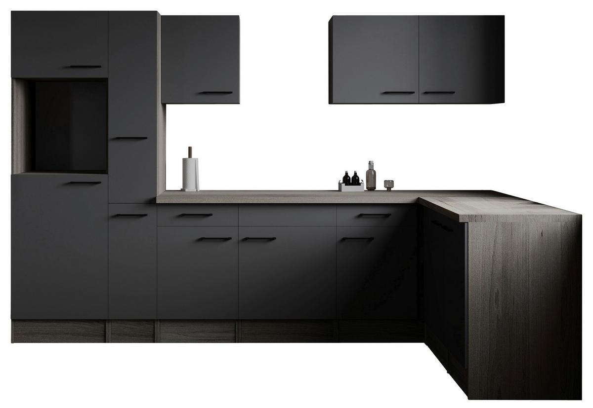 Eckküche Oliver Grau, Eiche Dekor S: 310x172cm - Eichefarben/Grau, Design, Holzwerkstoff (310/172cm) - Respekta