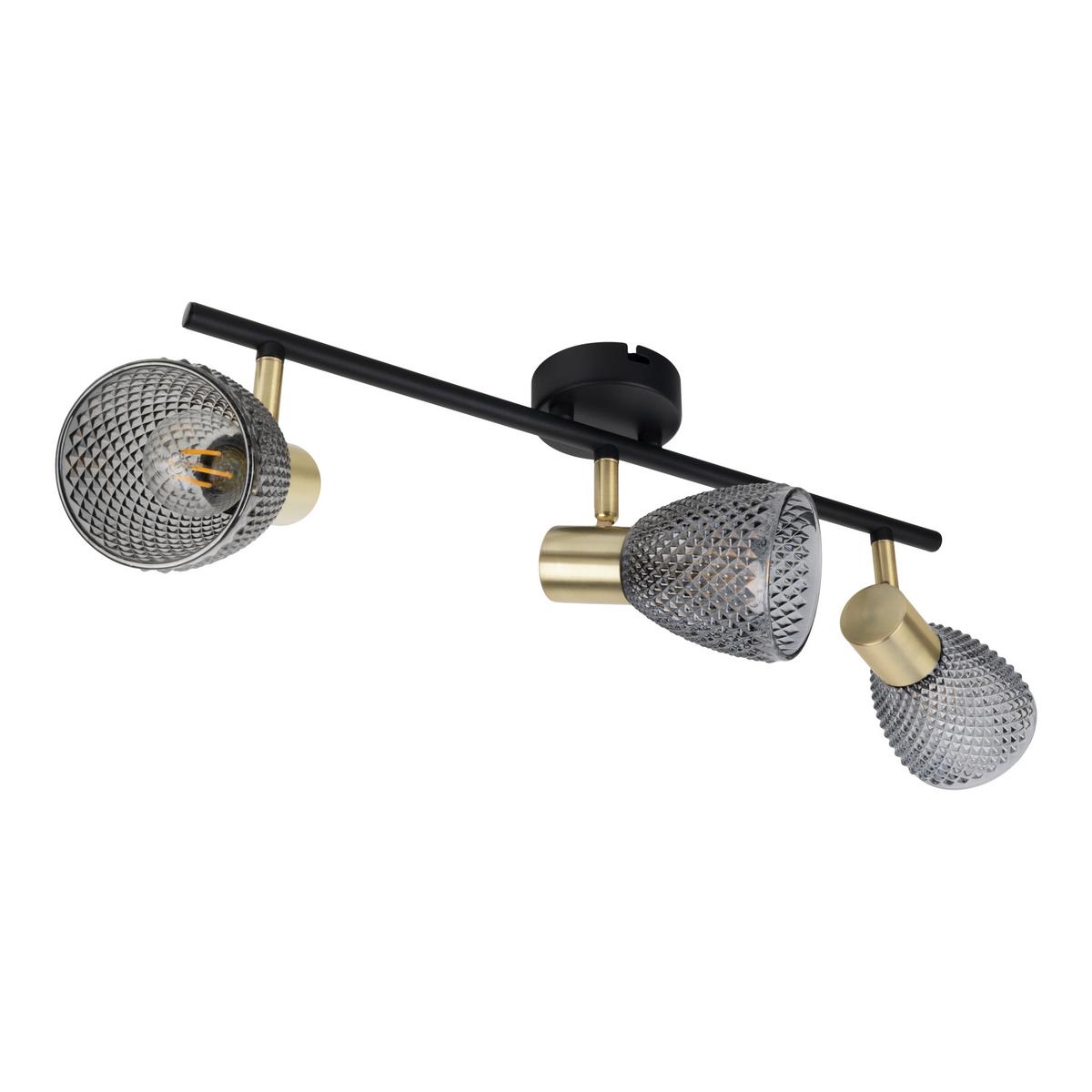 Deckenstrahler Exkl. 3xe14, 40w - Schwarz, LIFESTYLE, Glas/Metall (53,5/15/5cm) - Näve