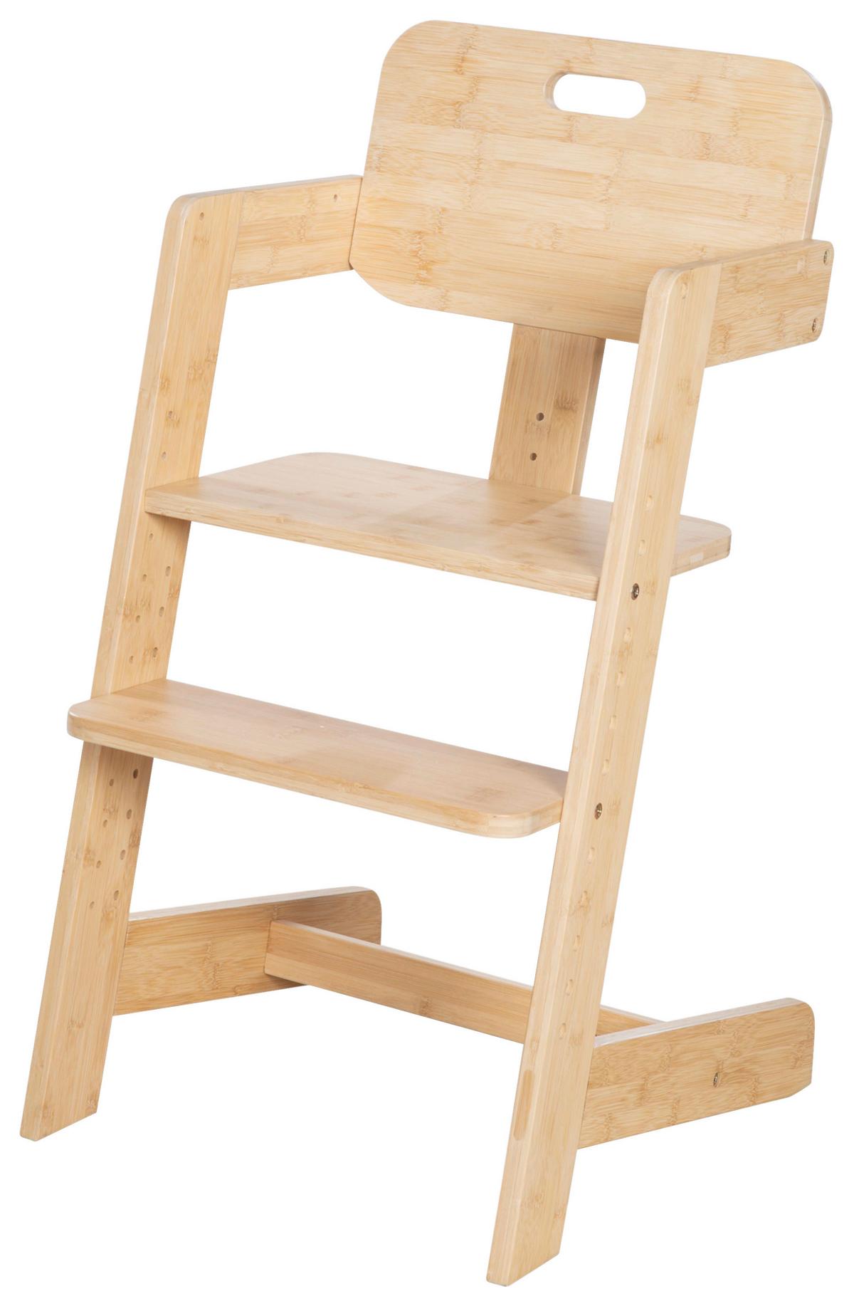 Hochstuhl Luna Bambus Masiv Mitwachsend - Naturfarben, Basics, Holz (45/86/50cm) - Roba