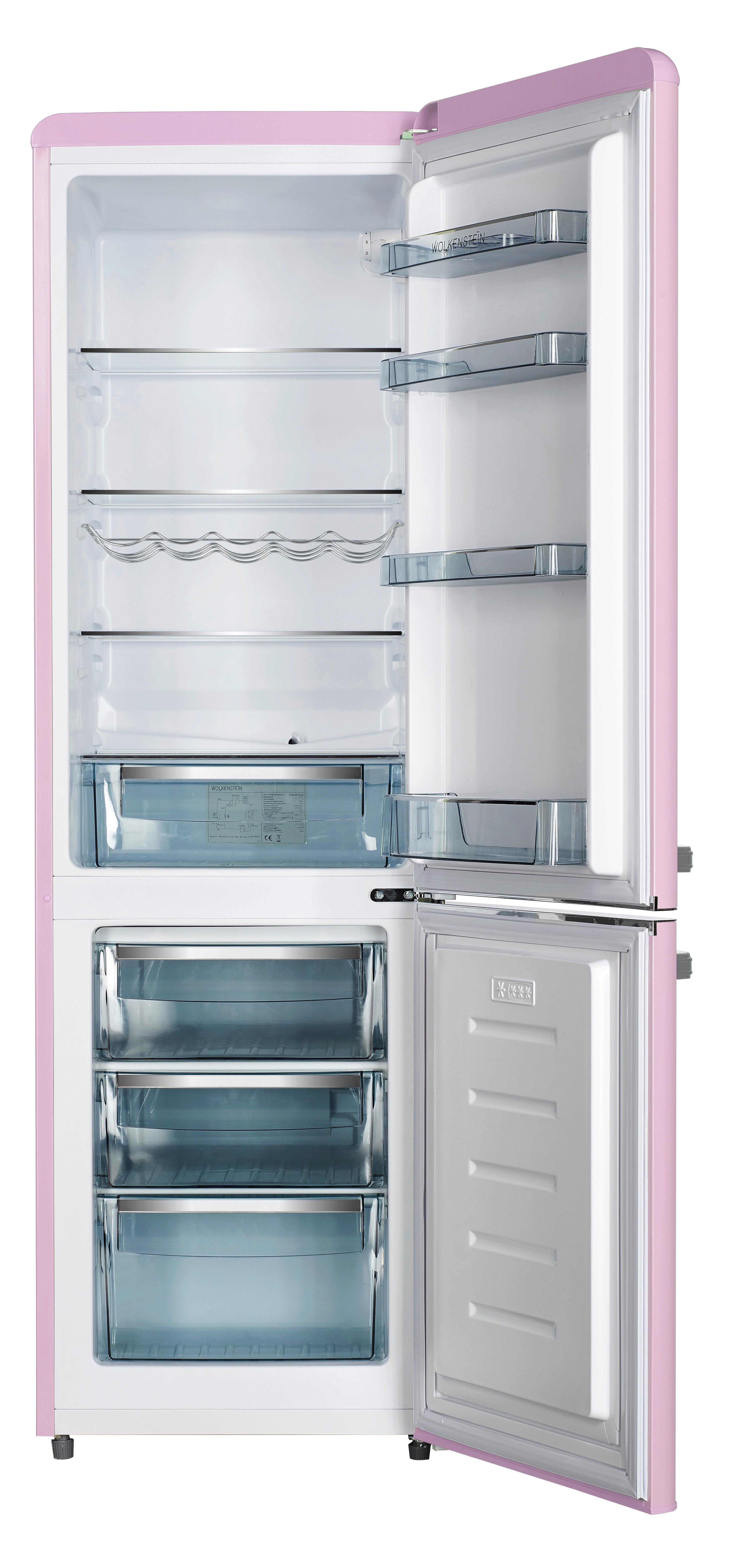 Kühl-gefrierkombination Pink 69+180 L - Pink, Basics, Kunststoff/Metall (54,60/177,50/62,60cm)