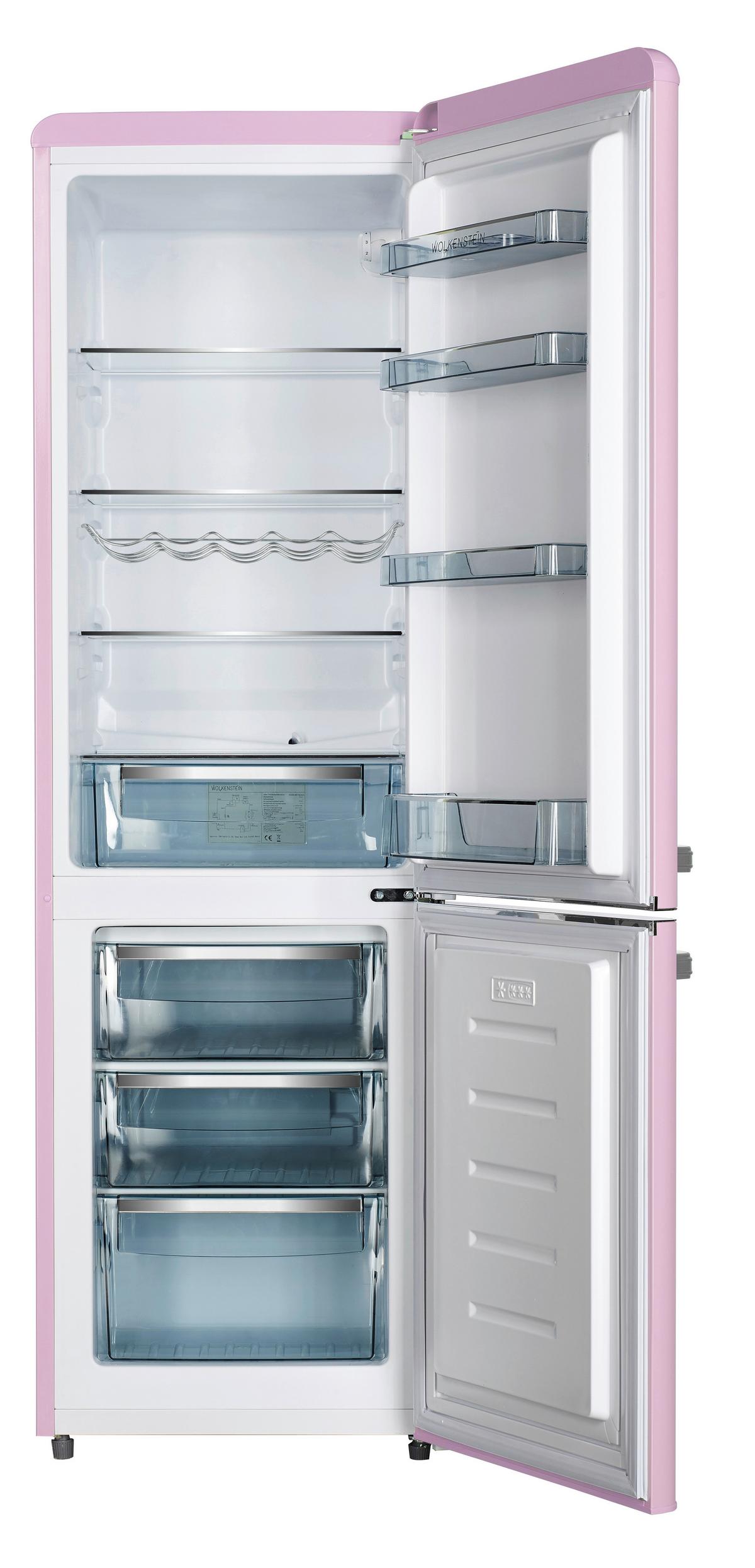 Kühl-gefrierkombination Pink 69+180 L - Pink, Basics, Kunststoff/Metall (54,60/177,50/62,60cm)