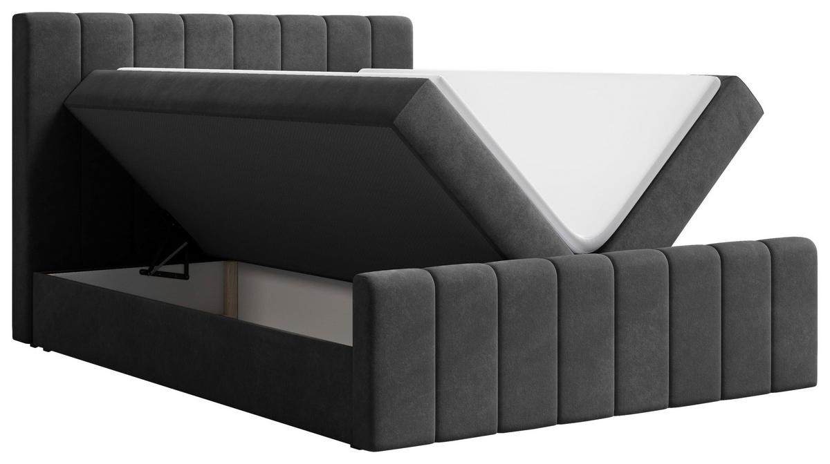 BOXBETT Lila Schwarz 160x200cm - Schwarz, MODERN, Holz/Kunststoff (160/200cm) - MID.YOU