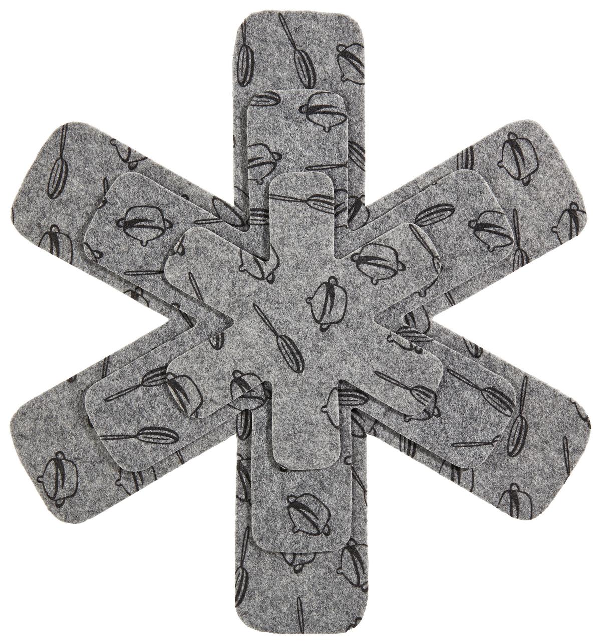 Pfannenschutz Tassilo 3er-Set aus Filz - Schwarz/Grau, KONVENTIONELL, Textil - Luca Bessoni