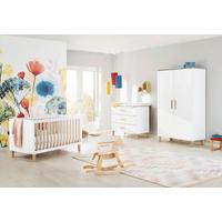 Babyzimmer 3-Teilig. weiß/Natur - Eichefarben/Weiß, Basics, Holzwerkstoff - Pinolino