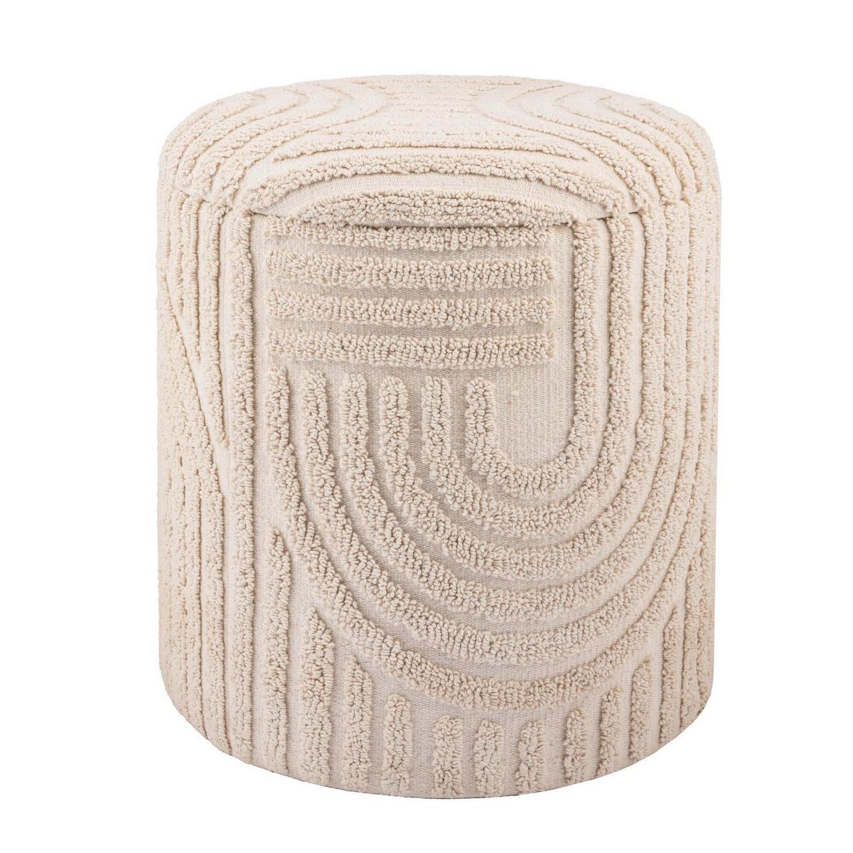 Hocker Beige B: 40cm - Beige, Basics, Textil (40cm) - Livetastic