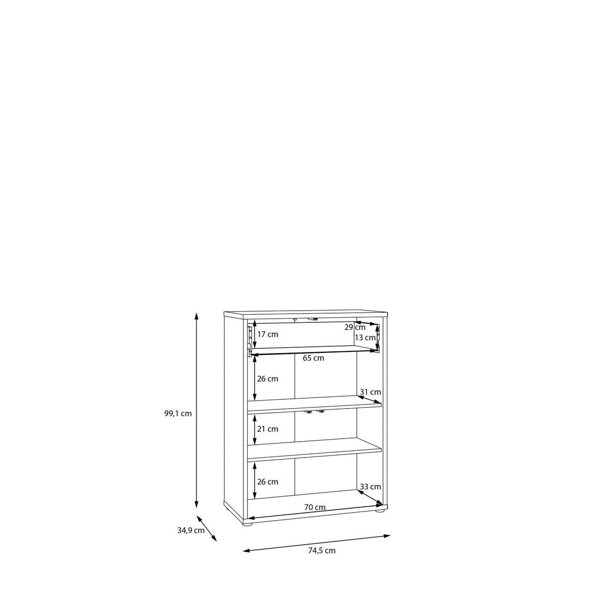 Komoda SPRINGS - béžovohnedá, Modern, kompozitné drevo (74,5/99,1/34,9cm)