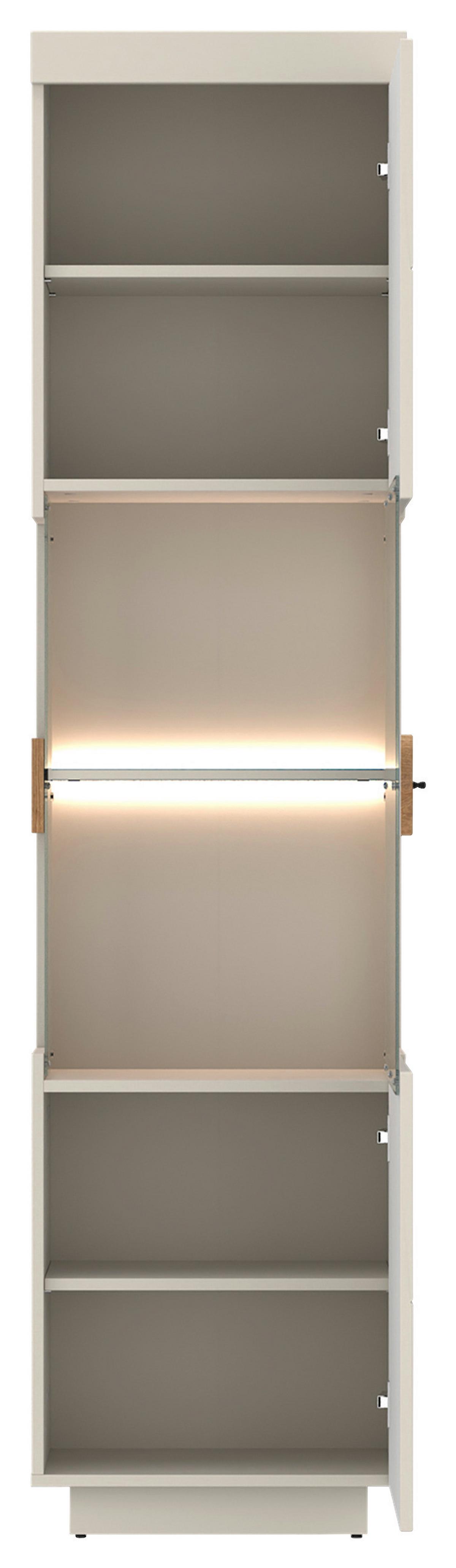 Vitrine Lightning Eichefarben/Kaschmir B: 50 cm - Kaschmir/Eichefarben, MODERN, Glas/Holzwerkstoff (50/201/34,6cm)