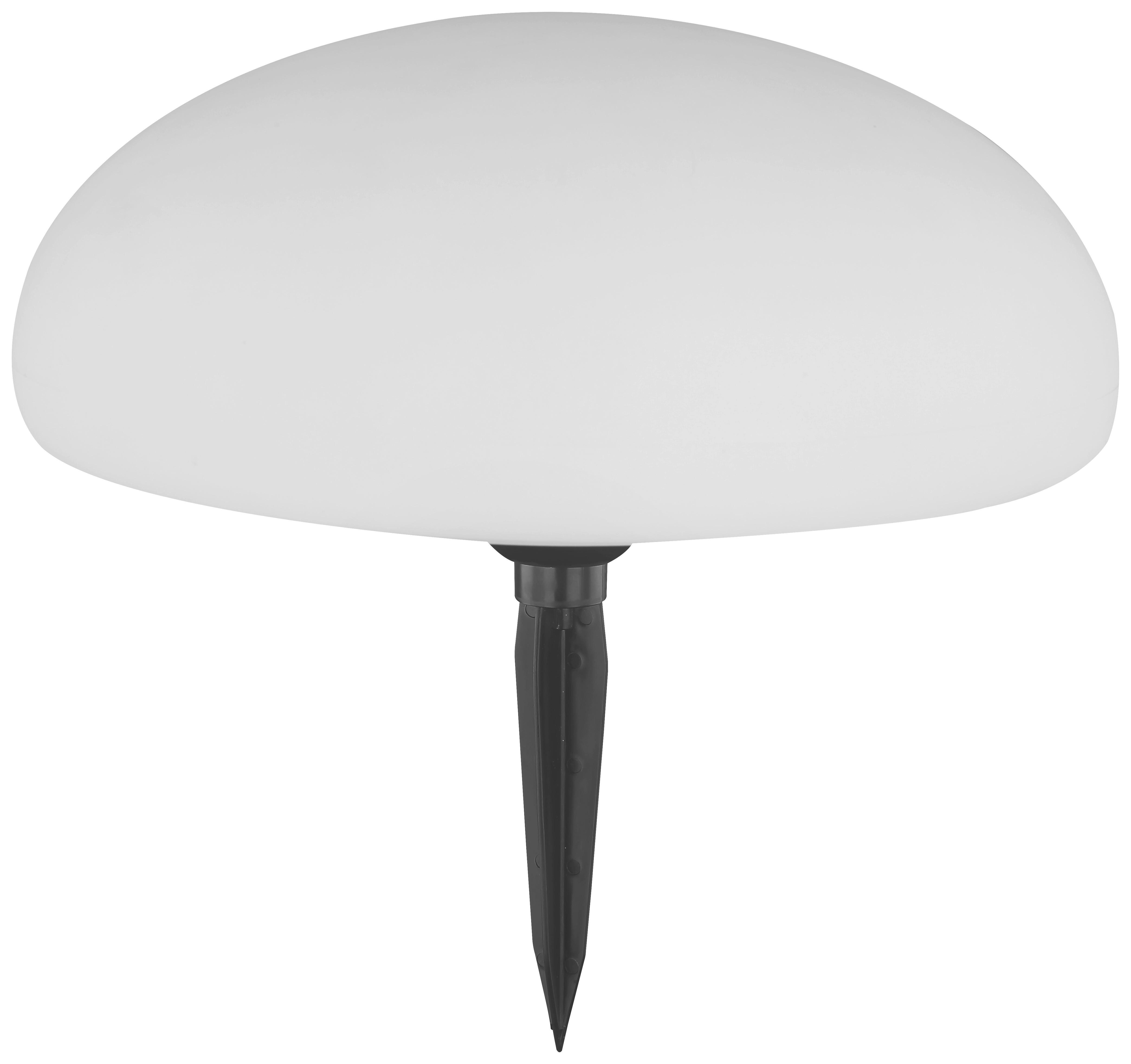 Solarleuchte Weiß 3xled H: 32,8 cm - Schwarz/Weiß, MODERN, Kunststoff (32/32,8cm)