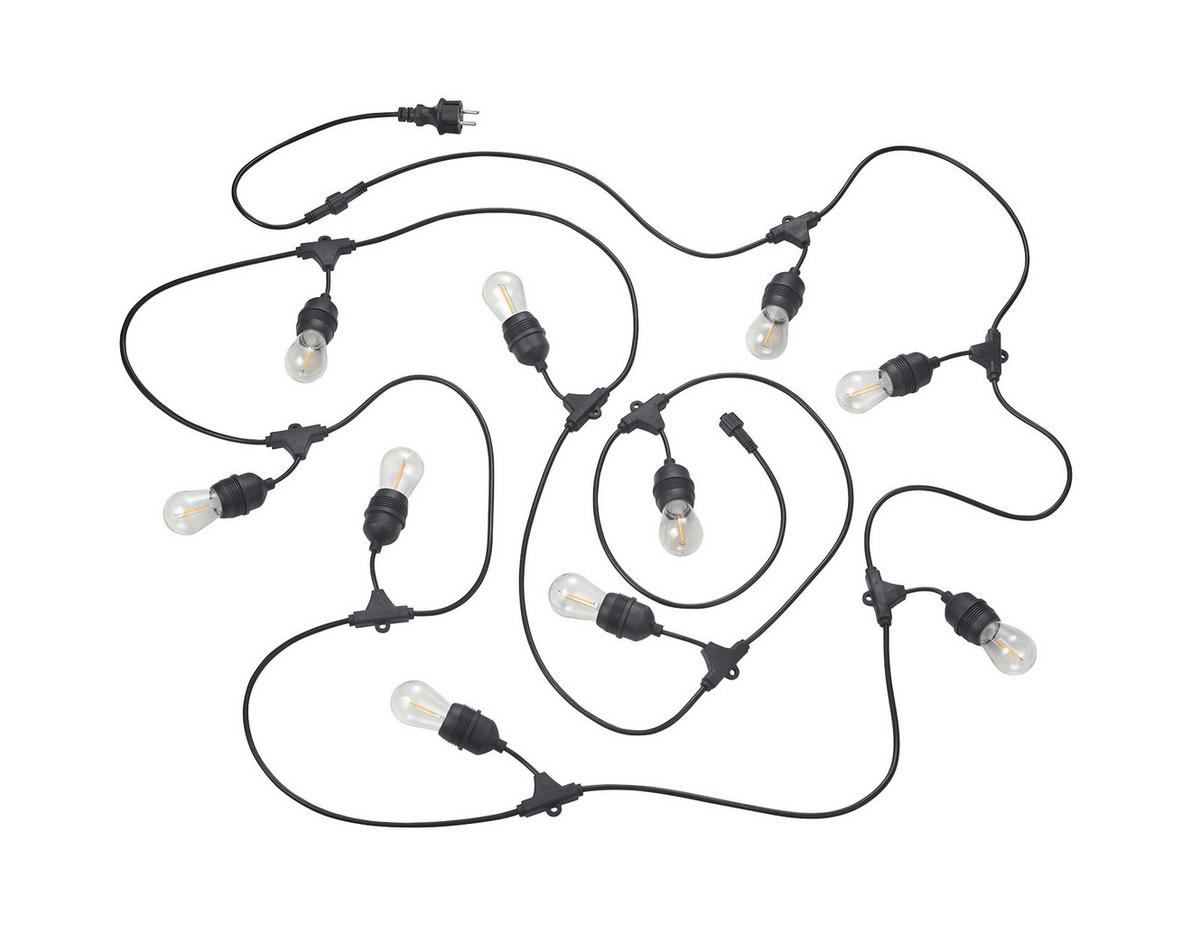 Lichterkette Chain Schwarz B: 650 cm - Schwarz, Basics, Kunststoff (650,0cm)