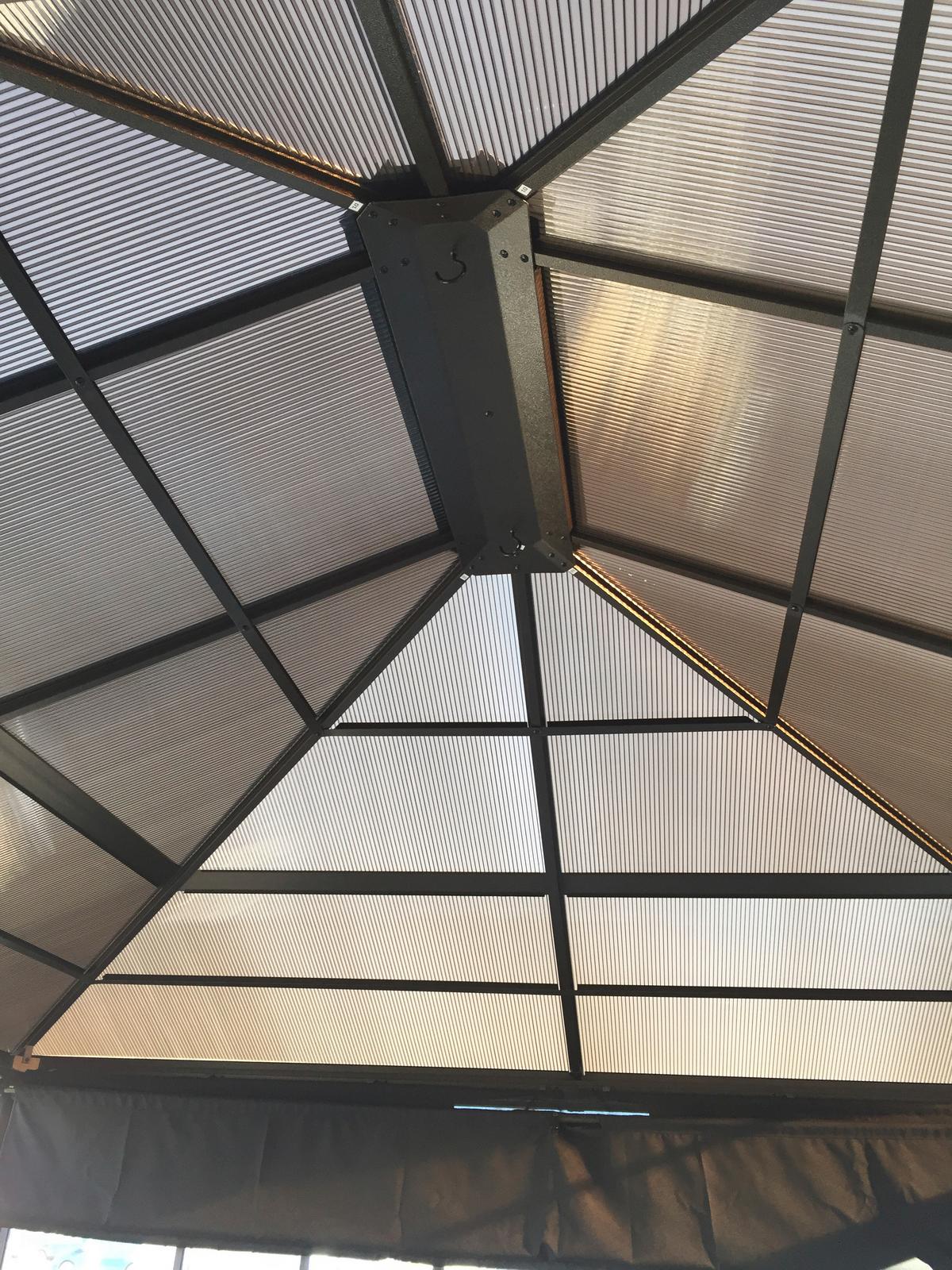 Pavillon Castel 427x362 cm Wetterfest Gartenpavillon - Bronzefarben, Basics, Kunststoff/Metall (427/296/362cm)