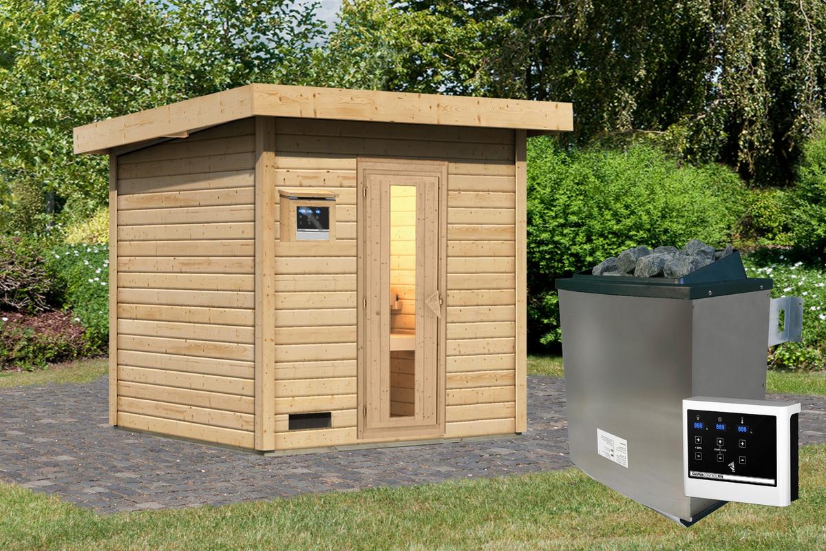 Saunahaus Bente 2 196/212/196 cm - Fichtefarben, Basics, Holz (196/212/196cm)