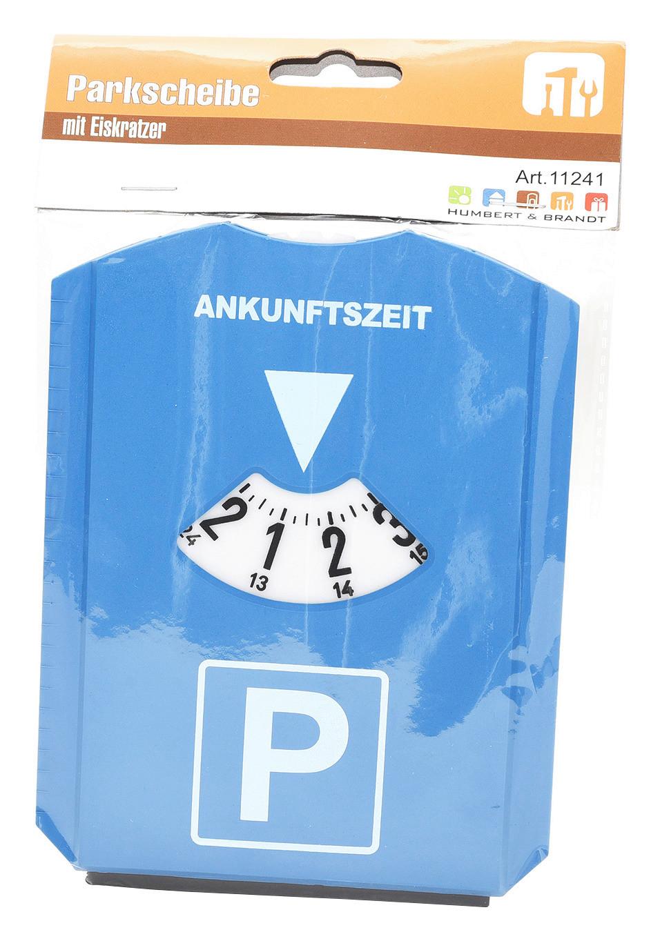 Parkuhr mit Eiskratzer und Abzieher aus Kunststoff - Blau/Weiß, Kunststoff (12/16cm)