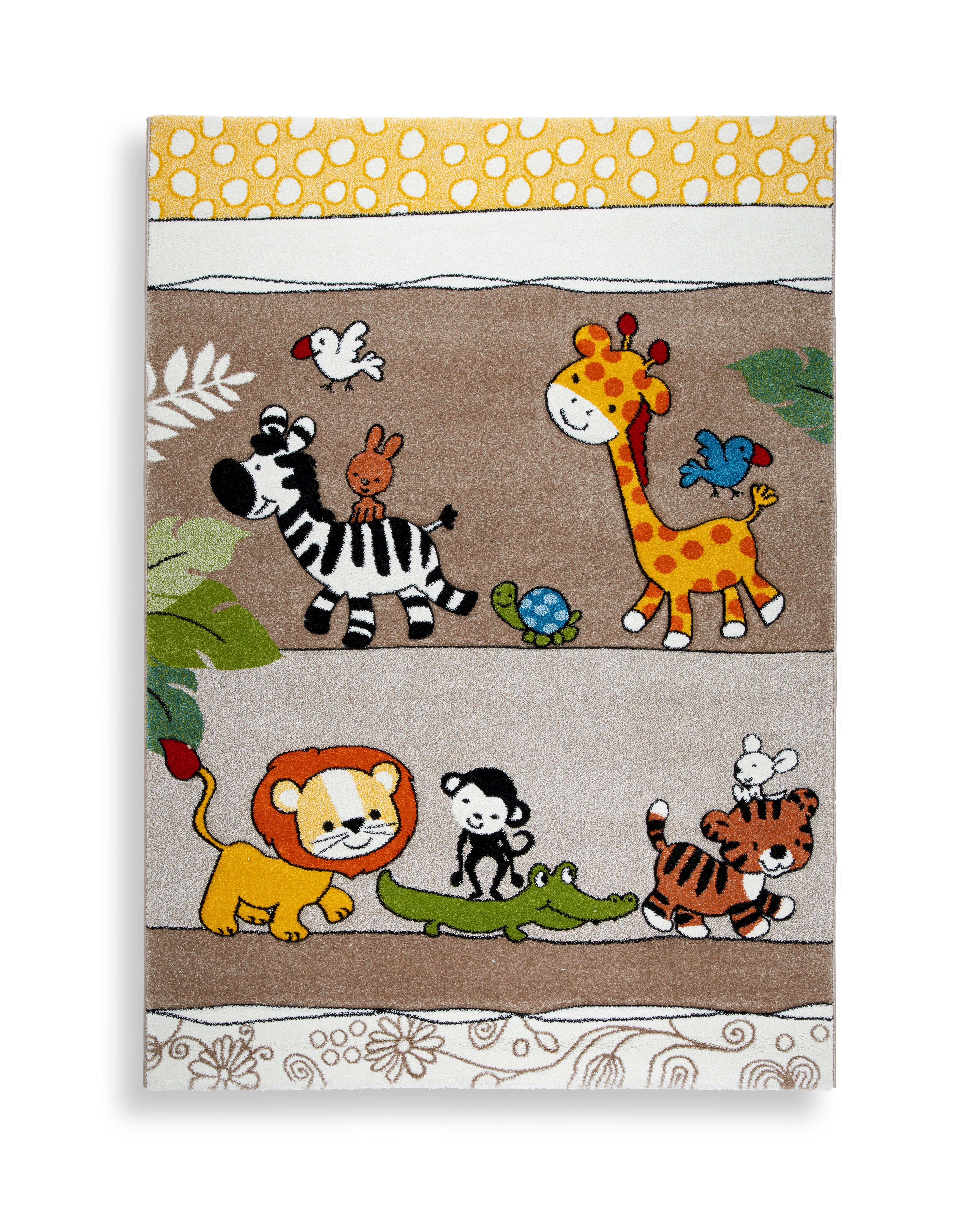 Kinderteppich Tiere Louie 120x170 Cm - Gelb/Beige, Basics, Textil (120/170cm) - Luca Bessoni