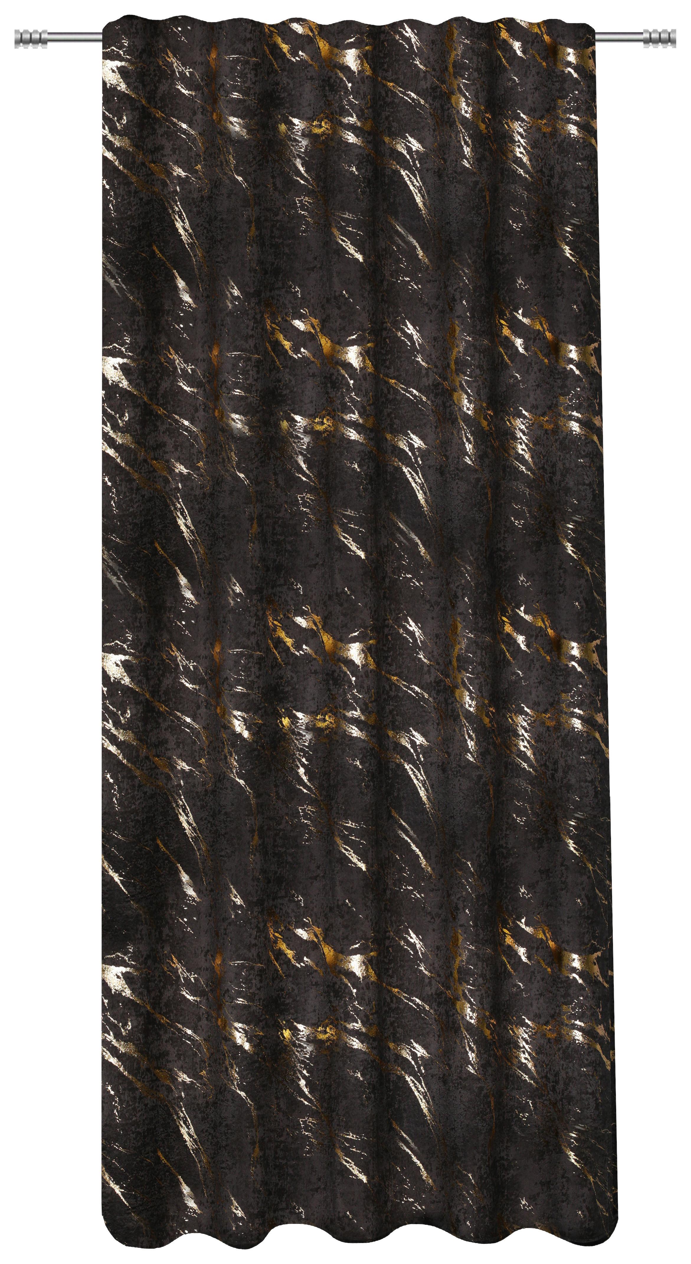 Vorhang Alexandra 140x245 cm Schwarz/Gold - Goldfarben/Schwarz, ROMANTIK / LANDHAUS, Textil (140/245cm) - James Wood