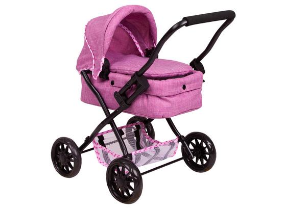 Puppenwagen Fuchsia - Schwarz/Rosa, MODERN, Textil (36,5/58cm) Puppenwagen Fuchsia - Schwarz/Rosa, MODERN, Textil (36,5/58cm)