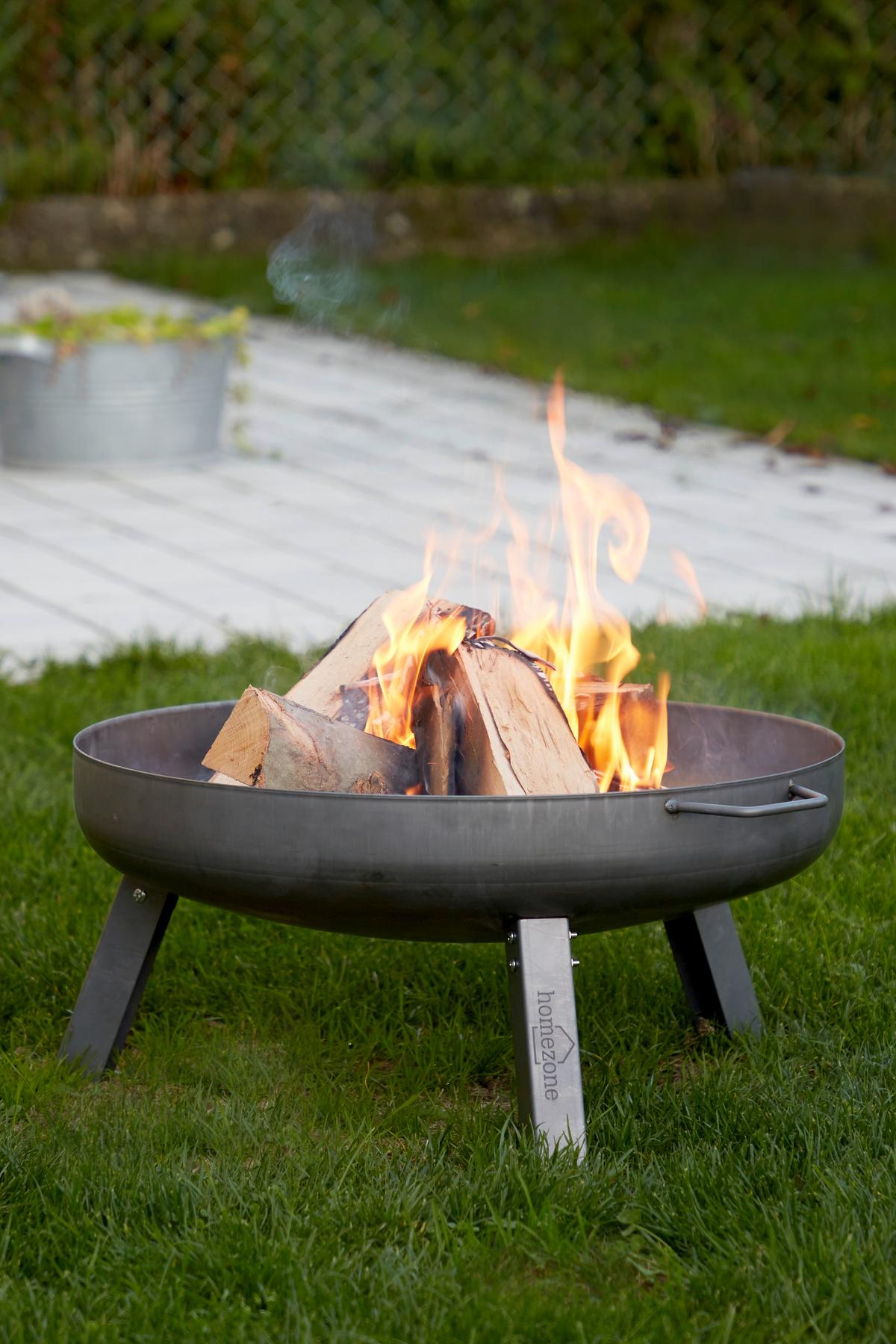 Feuerschale Ø 80 Cm Relax Mit Tragegriff - Silberfarben, MODERN, Metall (80/30cm) - Homezone