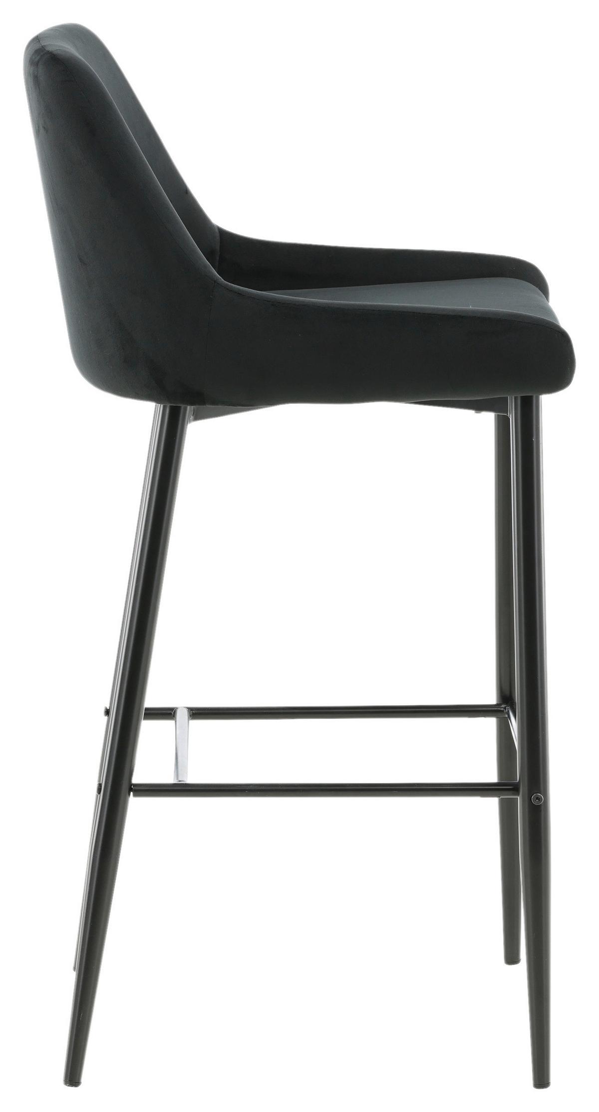 Barhocker-set Plaza Schwarz B: 48 Cm - Schwarz, Design, Kunststoff/Textil (48/105/57cm) - Livetastic