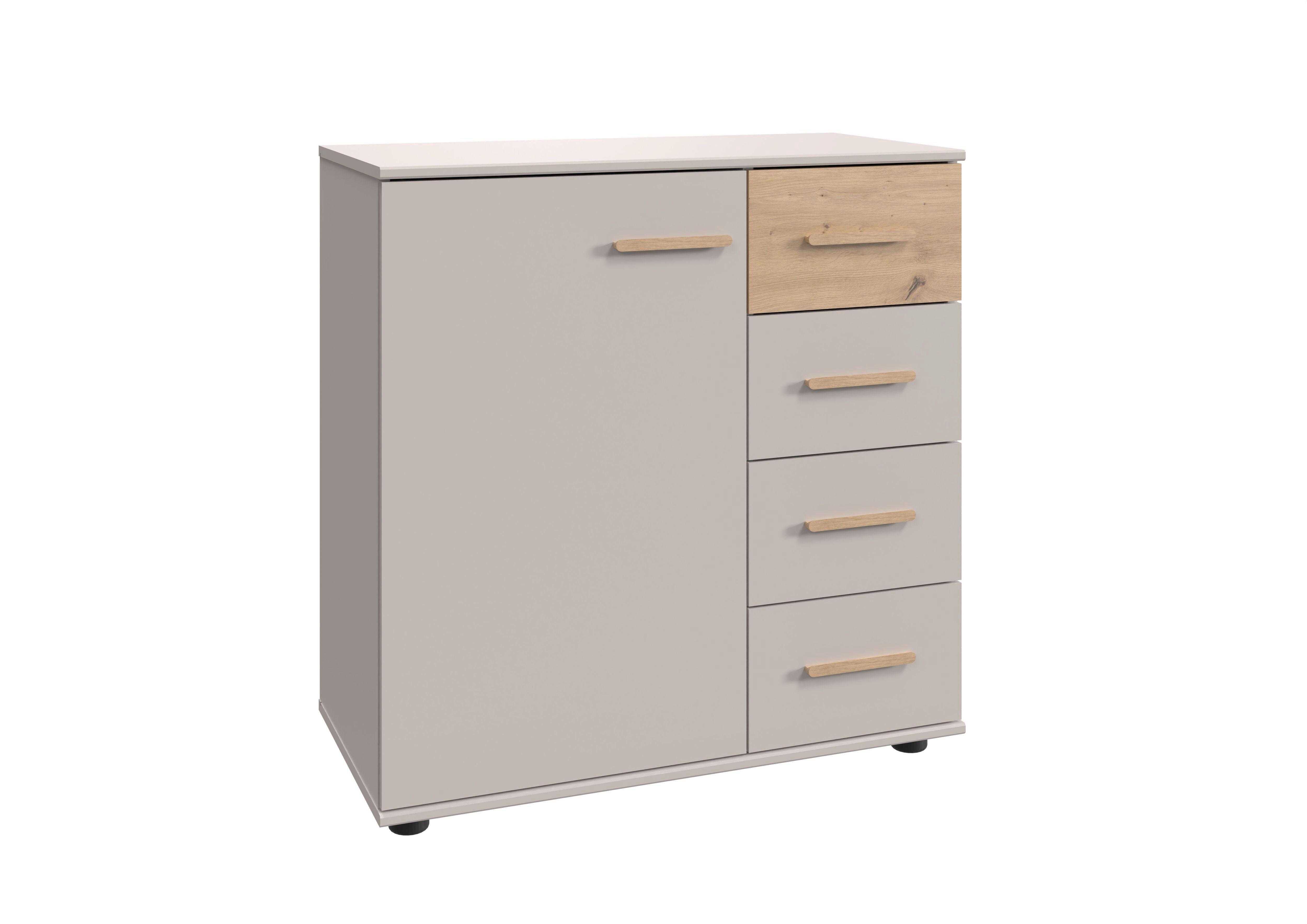 Komoda LUMIO - čierna/kašmírová, Konventionell, kompozitné drevo/plast (81/83/41cm) - Modern Living