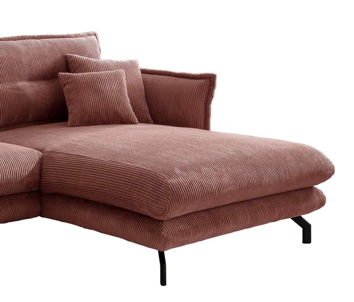 Ecksofa Lava Koralle S: 255/180 Cm - Koralle/Schwarz, MODERN, Textil (255/180cm) - Livetastic