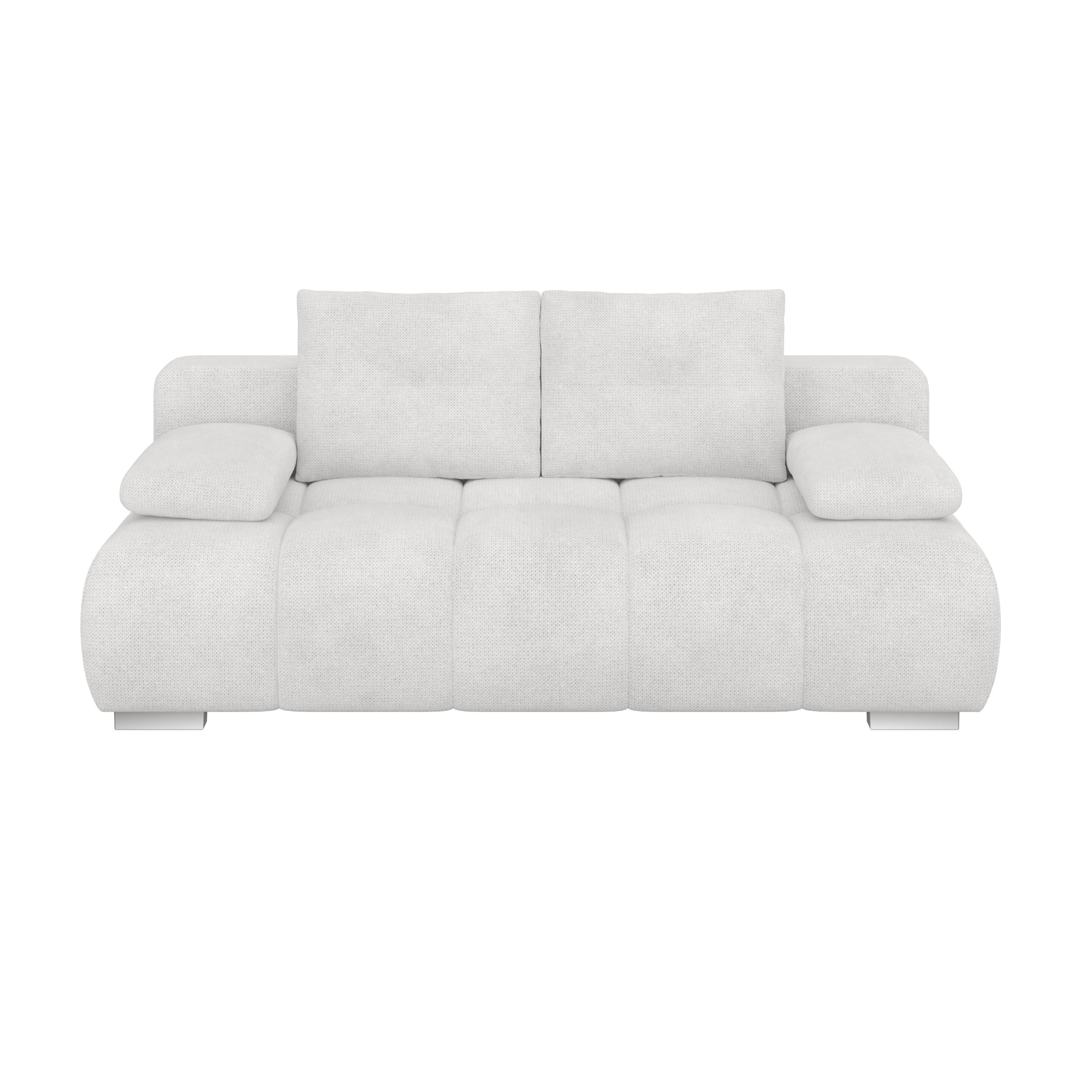 Boxspringová pohovka BUBBLE, krémová - čierna/krémová, Trend, kompozitné drevo/textil (206/90/105cm) - Luca Bessoni
