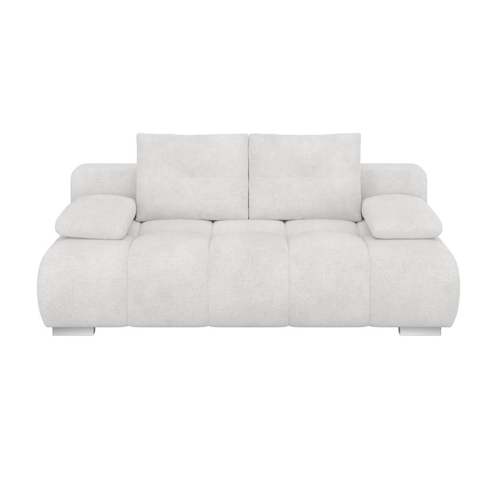 Boxspringsofa mit Bettkasten Webstoff creme, B:206cm