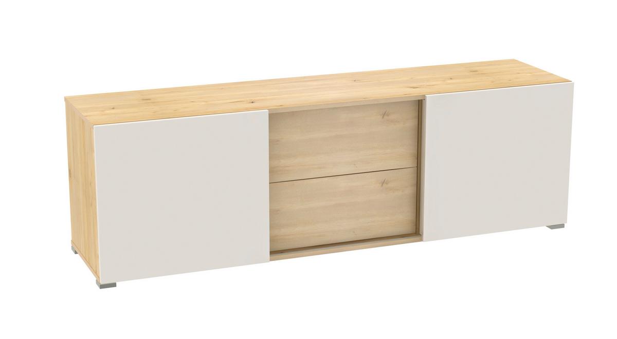 Phonotisch Tyler 3 Kaschmir/Eiche Artisan 175 cm - Kaschmir/Silberfarben, MODERN, Holzwerkstoff (175/55,5/44,2cm)
