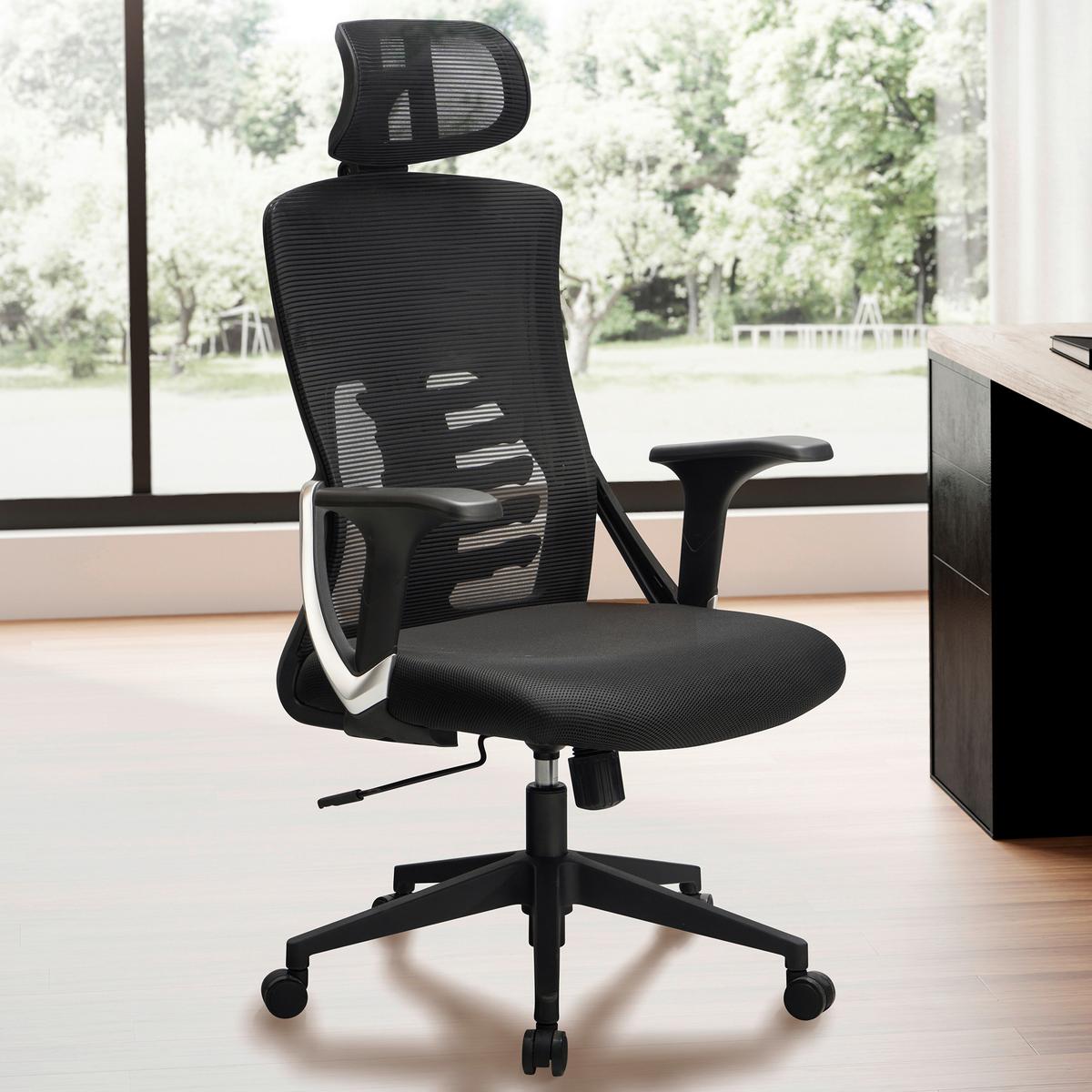 Drehstuhl Schwarz B: 65 Cm - Schwarz, Design, Kunststoff/Textil (65/123/65cm) - MID.YOU