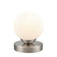 Tischlampe Ines Nickelfarben/ Weiß Mit Touch-Funktion - Weiß/Nickelfarben, ROMANTIK / LANDHAUS, Glas/Metall (12/15cm) - James Wood