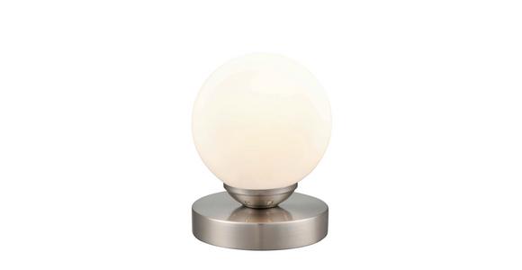 Tischlampe Ines Nickelfarben/ Weiß Mit Touch-Funktion - Weiß/Nickelfarben, ROMANTIK / LANDHAUS, Glas/Metall (12/15cm) - James Wood
