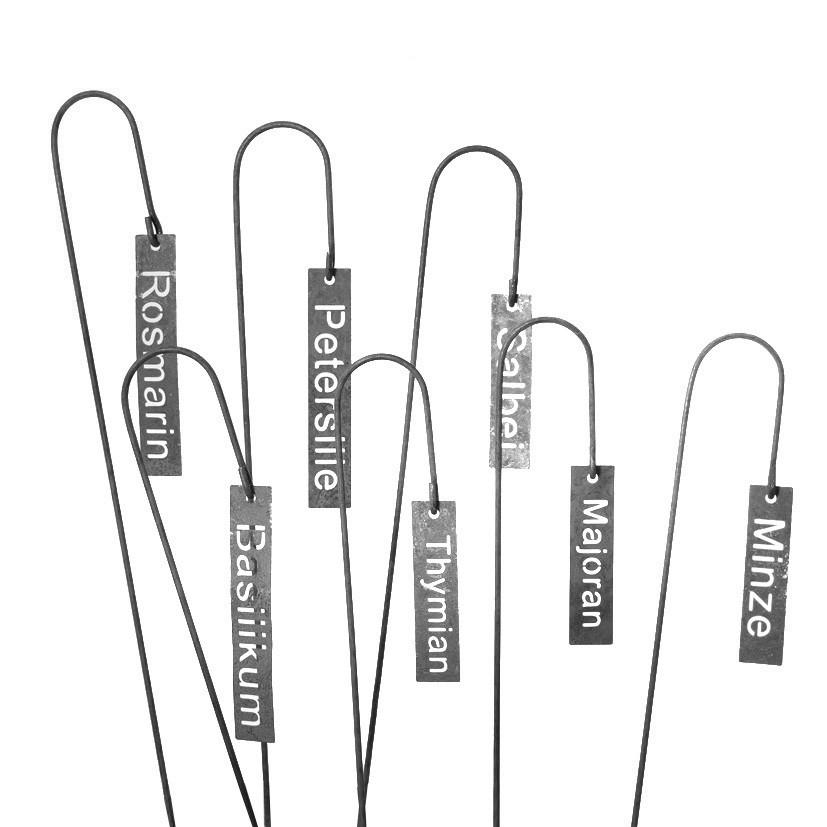 Pflanzenschilder Doria Metall H: 40 Cm Witterungsbeständig - Dunkelgrau, Basics, Metall (5/40cm)