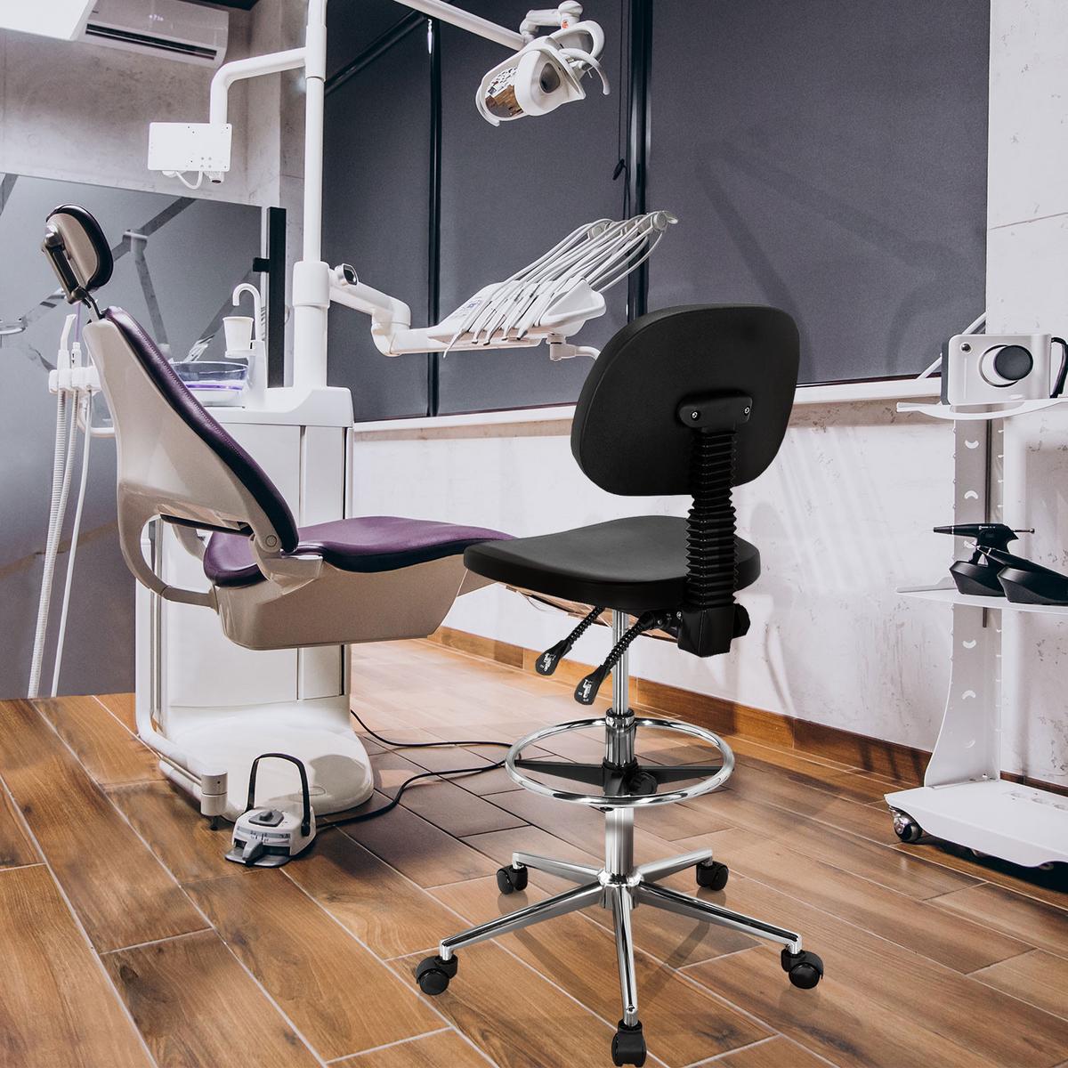 Bürohocker Top Work 24 I Schwarz Bis 100 Kg - Silberfarben/Schwarz, Basics, Kunststoff/Metall (44/91/50cm) - MID.YOU