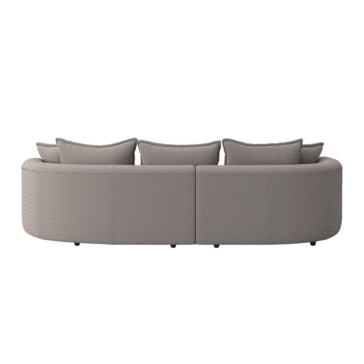Rohová sedačka LEVI, ľavá, cappuccino, so 7 vankúšmi - čierna/cappuccino, Modern, textil/plast (168/287cm)
