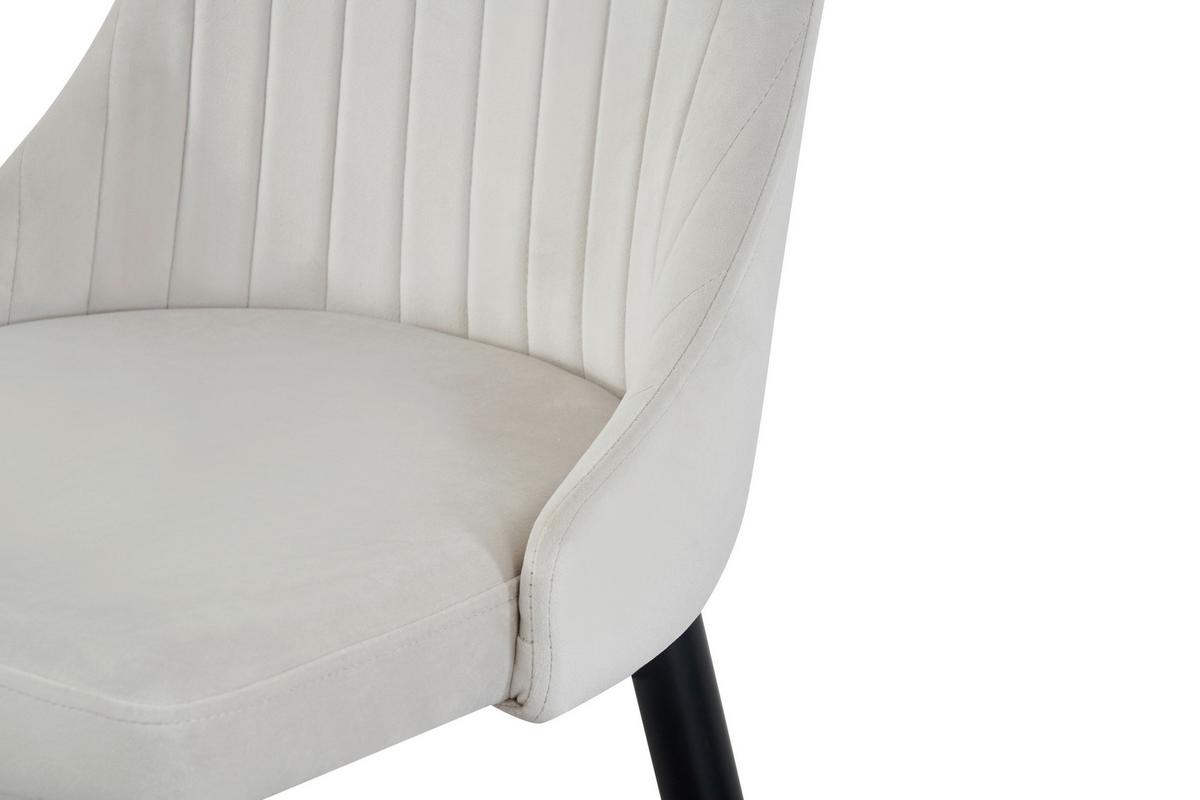 Stuhl-Set Claudia Creme B: 44 cm - Creme/Schwarz, MODERN, Textil/Metall (44/88/58cm) - MID.YOU