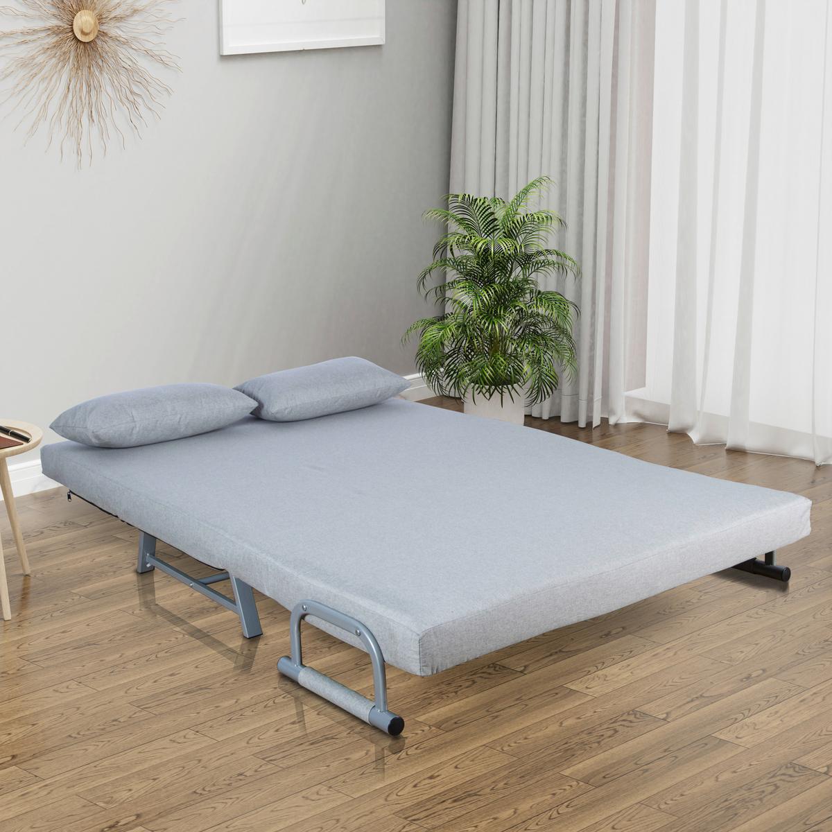 Schlafsofa Kolino Ii Grau B: 127 Cm - Grau, MODERN, Textil/Metall (127/95/78cm) - MID.YOU