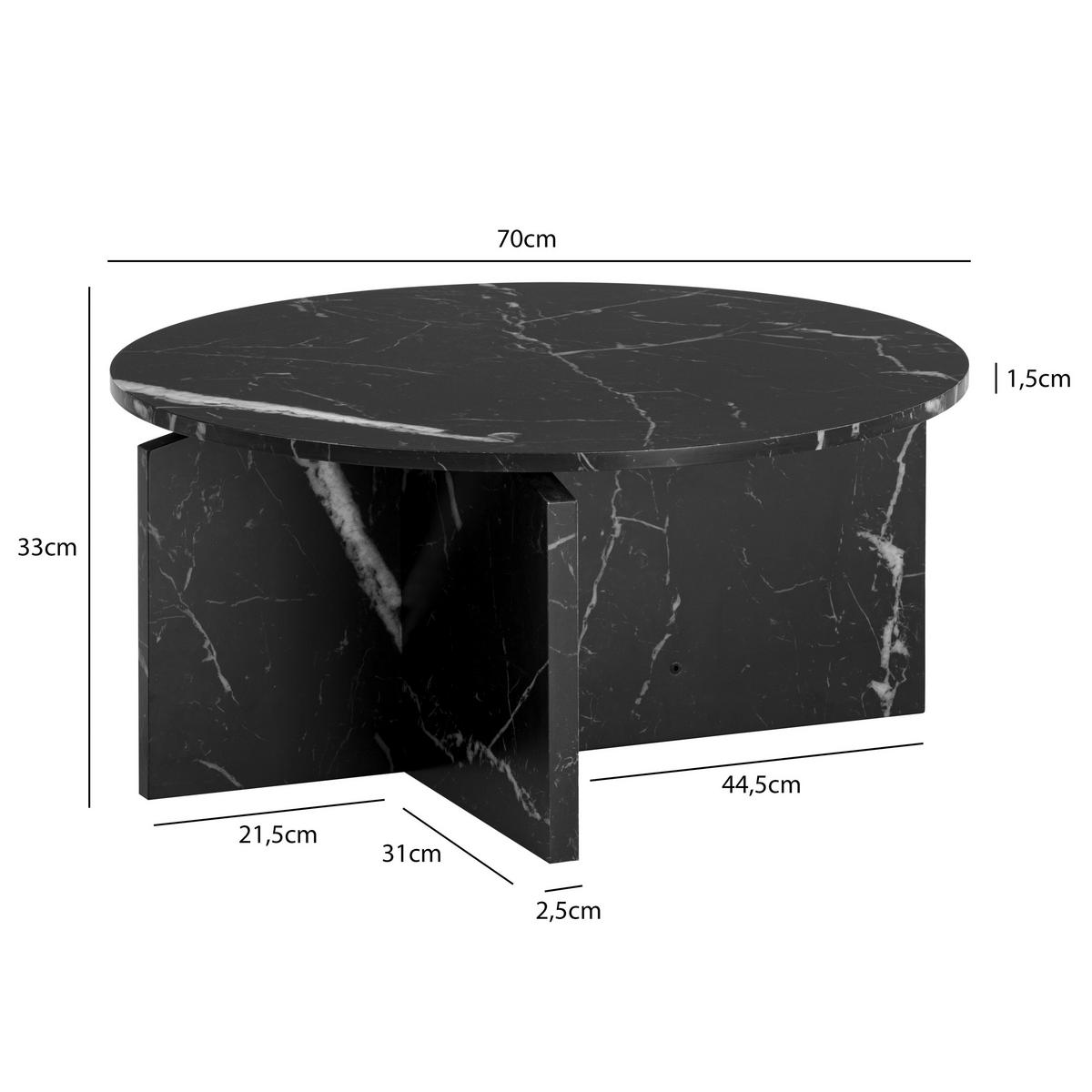 Couchtisch Schwarz L: 70 Cm - Schwarz, Design, Holzwerkstoff (70/33/70cm) - Livetastic