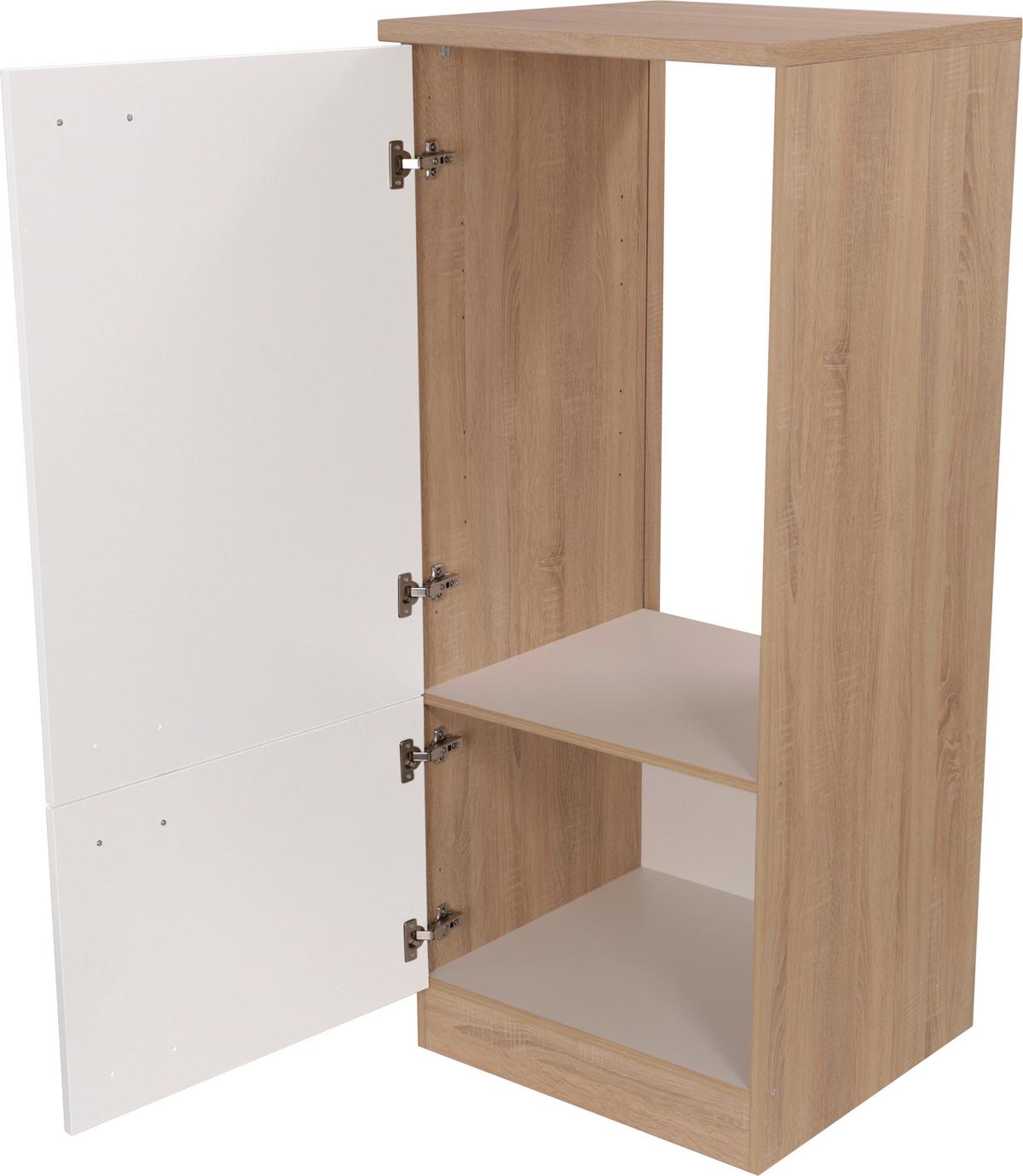 Geräteumbauschrank Merle Weiß, Eiche Dekor B:60cm - Eichefarben/Weiß, Basics, Holzwerkstoff (60/144,8/60cm) - Respekta